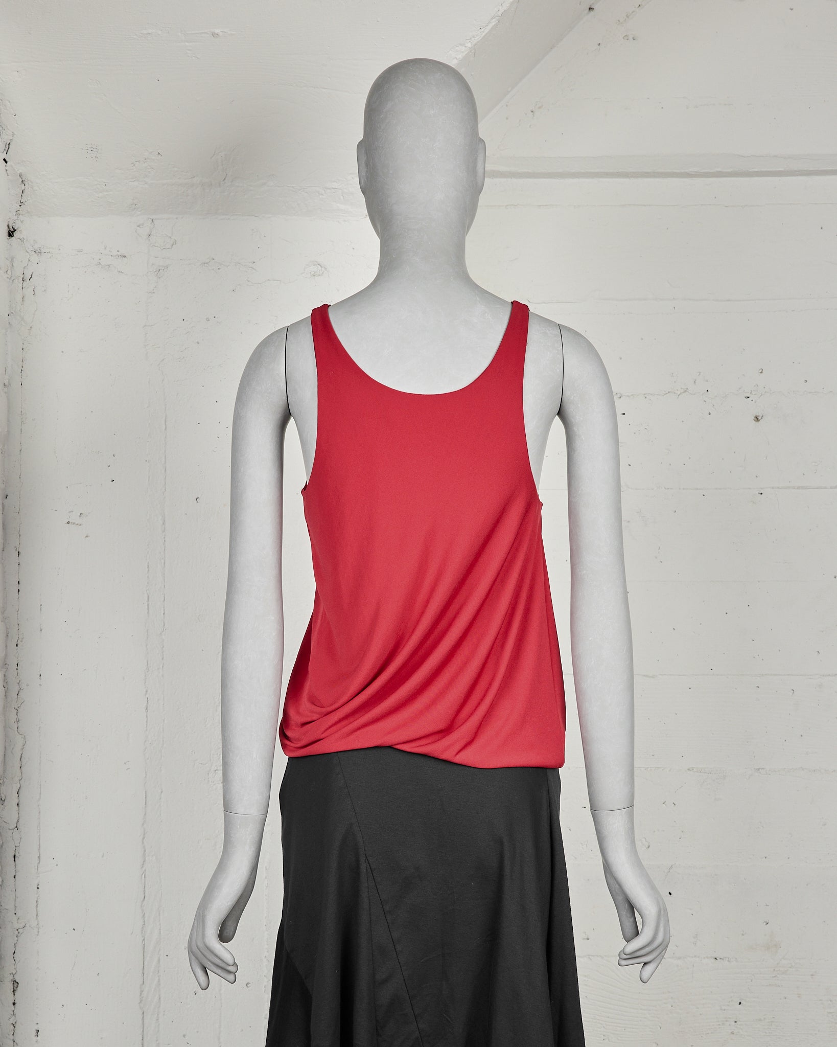 Balenciaga Red Draped Tank Top - SS12 back photo