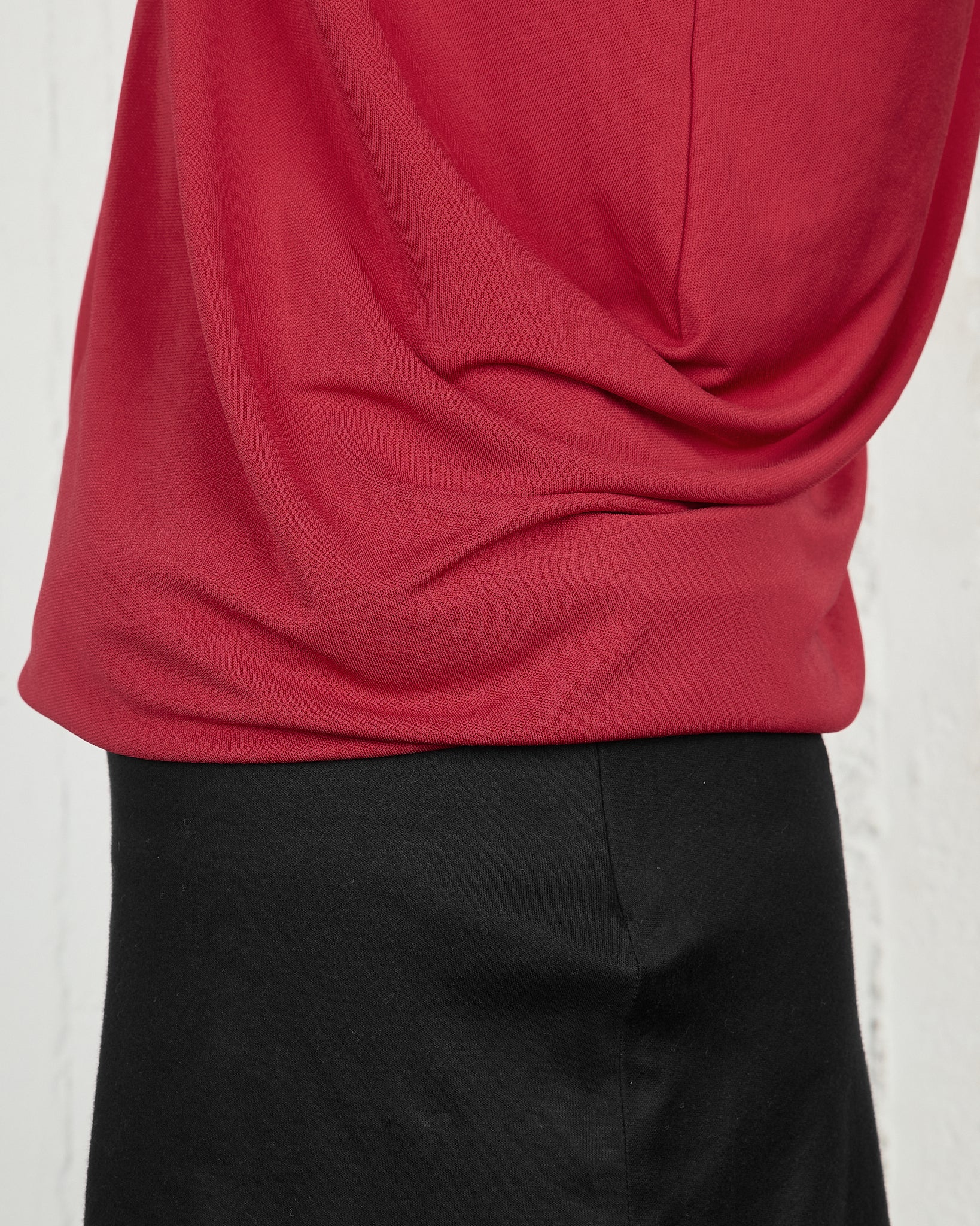 Balenciaga Red Draped Tank Top - SS12 detail photo