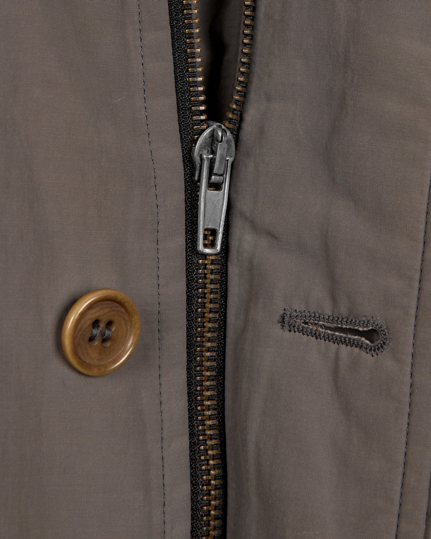 Helmut Lang Brown Astro Coat zipper