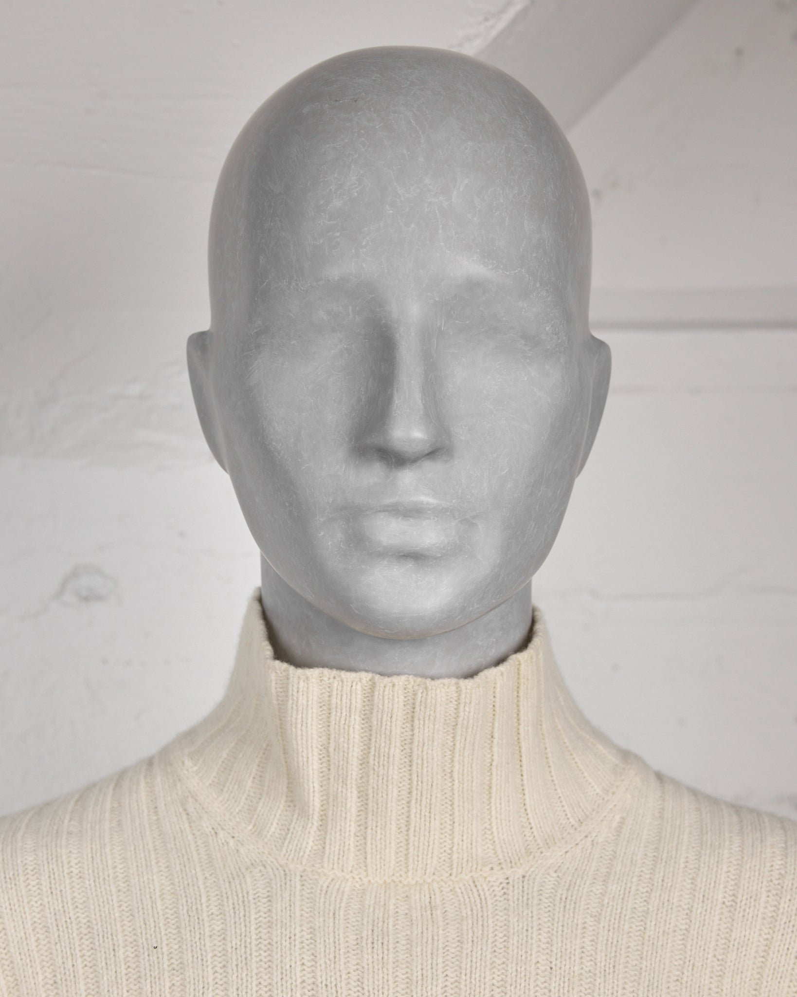 Helmut Lang Cream Ribbed Turtleneck - AW98 detail photo