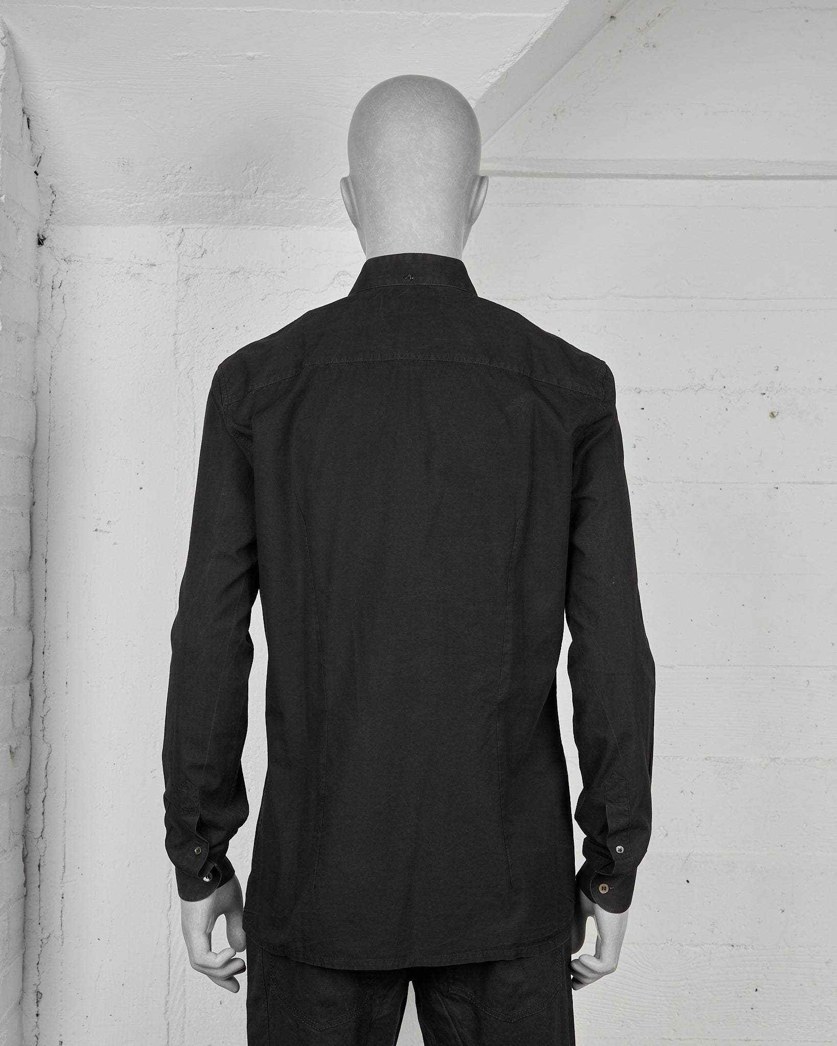 Raf Simons Black Button Down Shirt - AW00 "Confusion" back photo