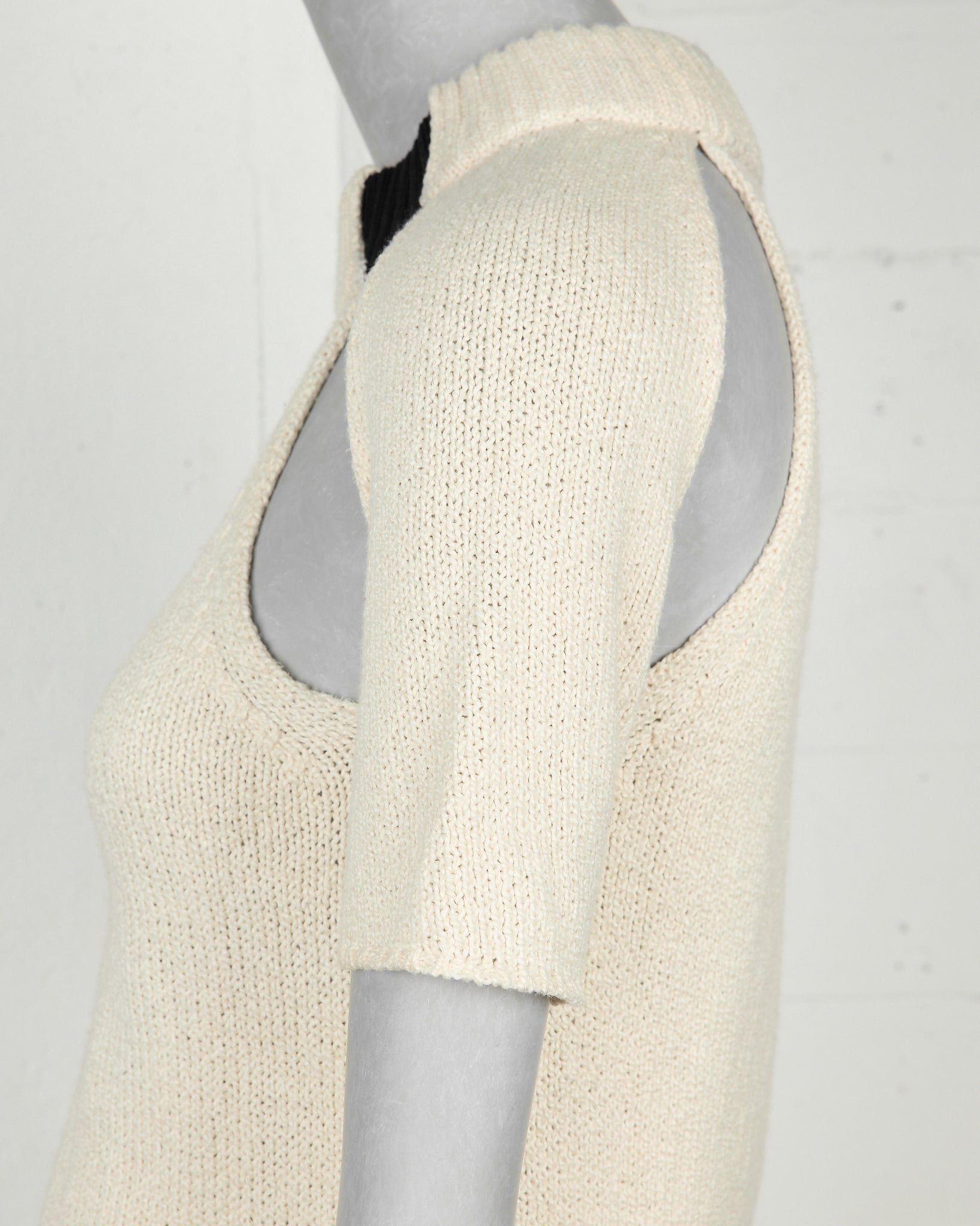 Celine by Phoebe Philo Cut-Out Short Sleeve Knitted Top detail photo