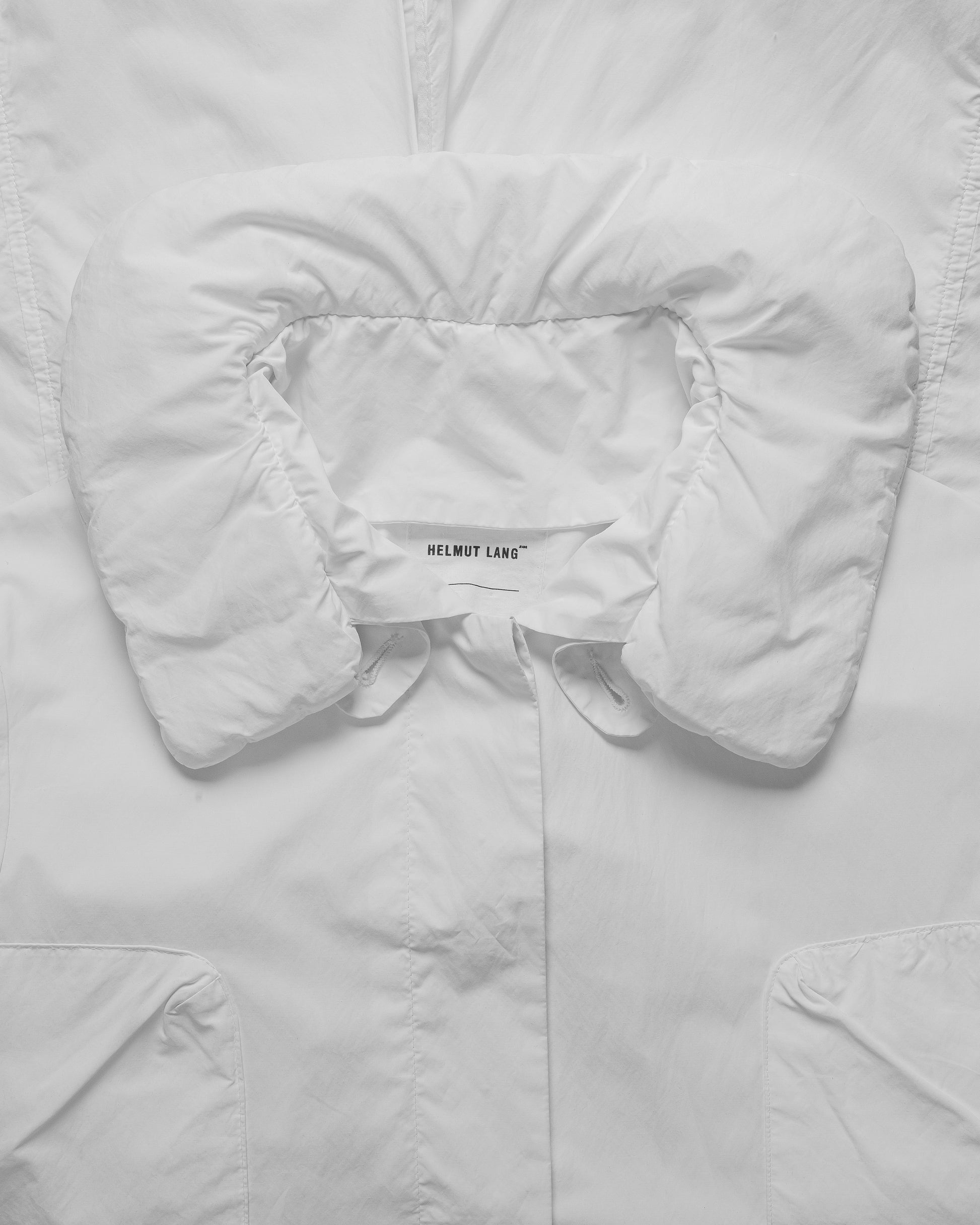 Helmut Lang White Pillow-Neck Coat - SS00 - SILVER LEAGUE