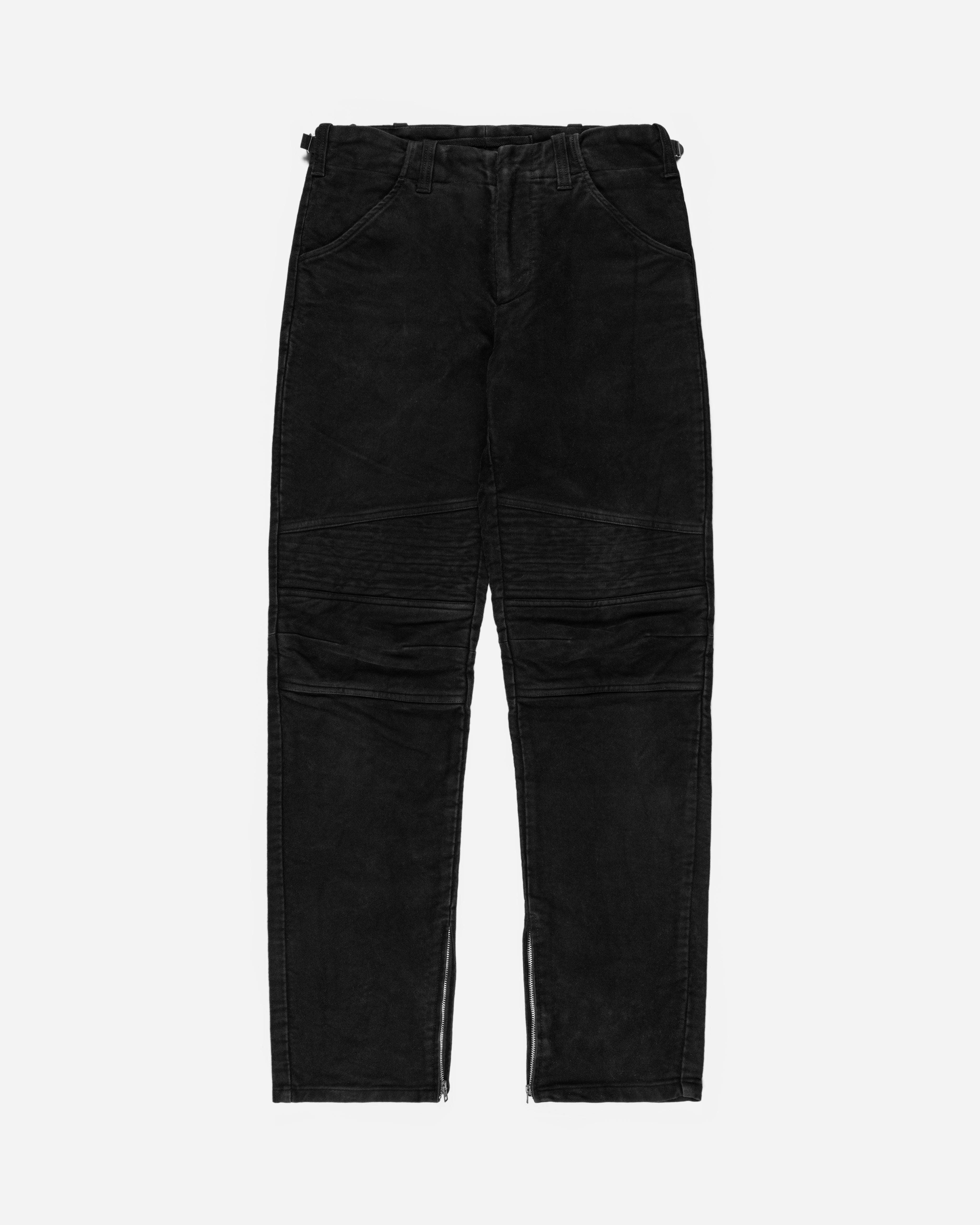 Helmut Lang Black Moleskin Astro Biker Pants - AW99 - SILVER LEAGUE