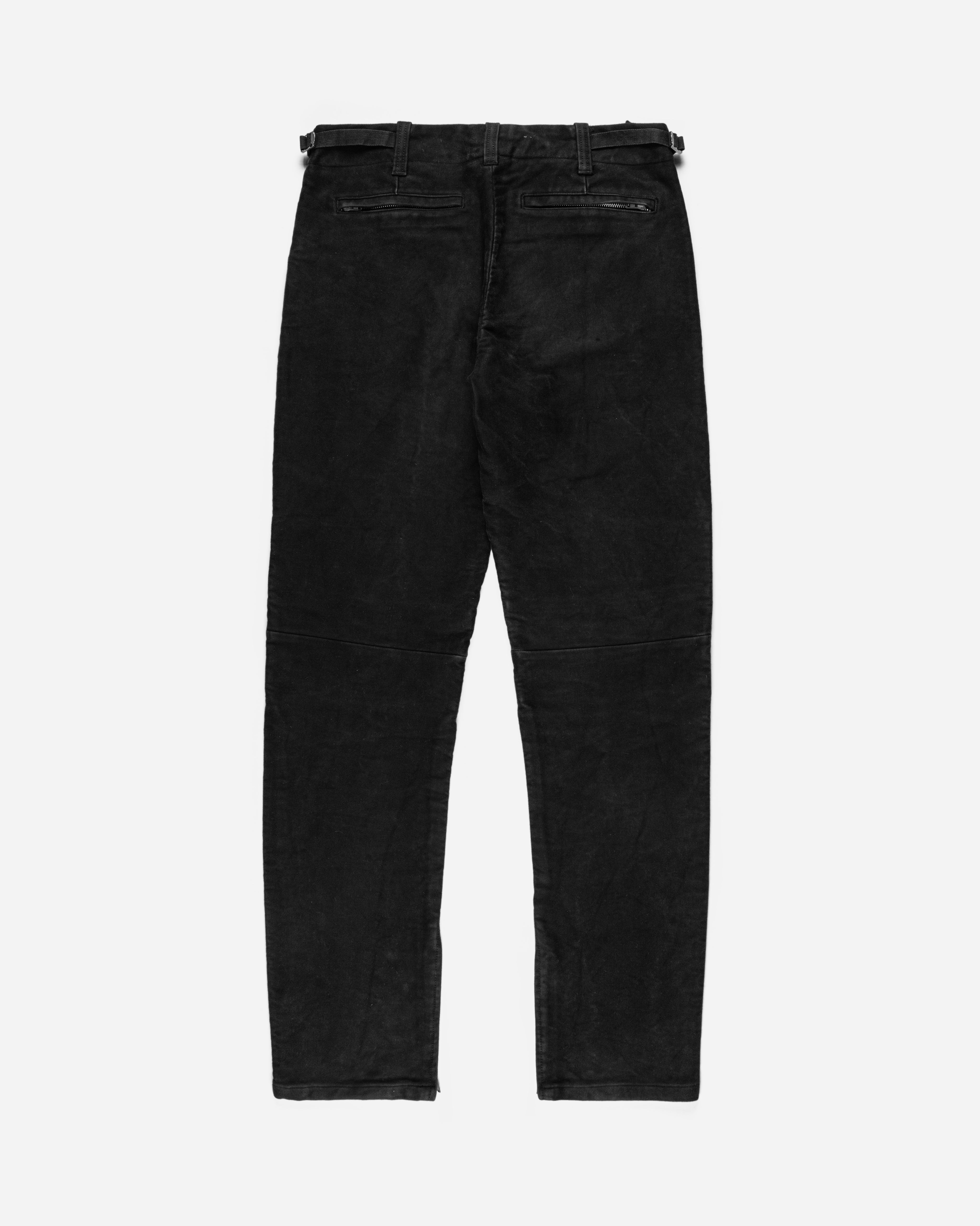 Helmut Lang Black Moleskin Astro Biker Pants - AW99 - SILVER