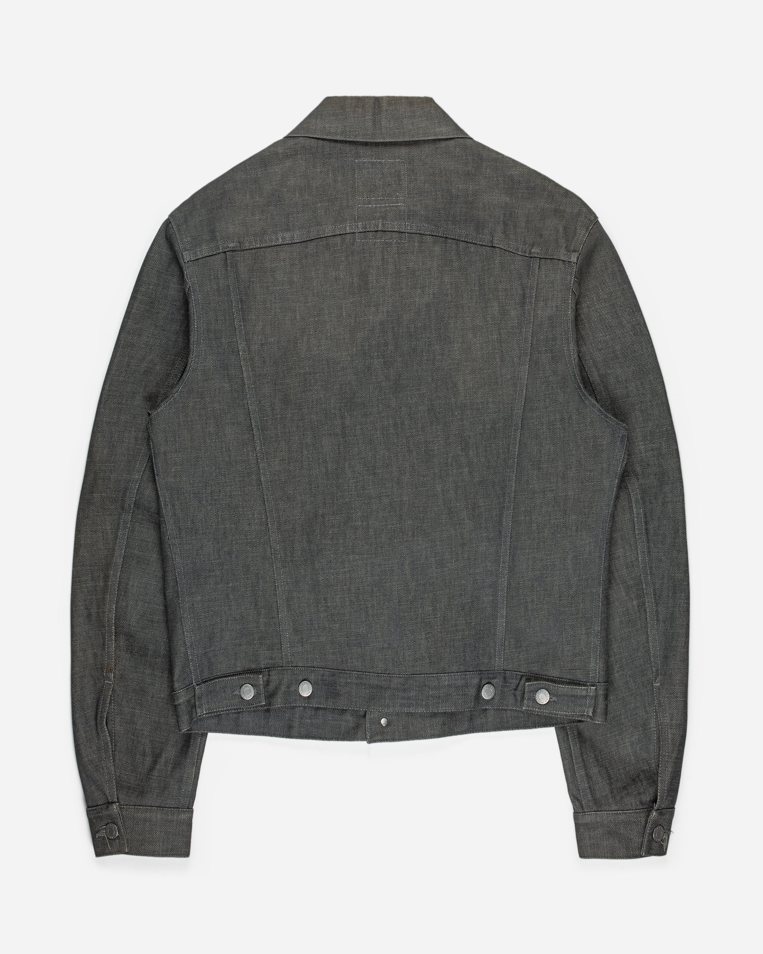 Helmut Lang Charcoal Grey Raw Denim Trucker Jacket - 1999