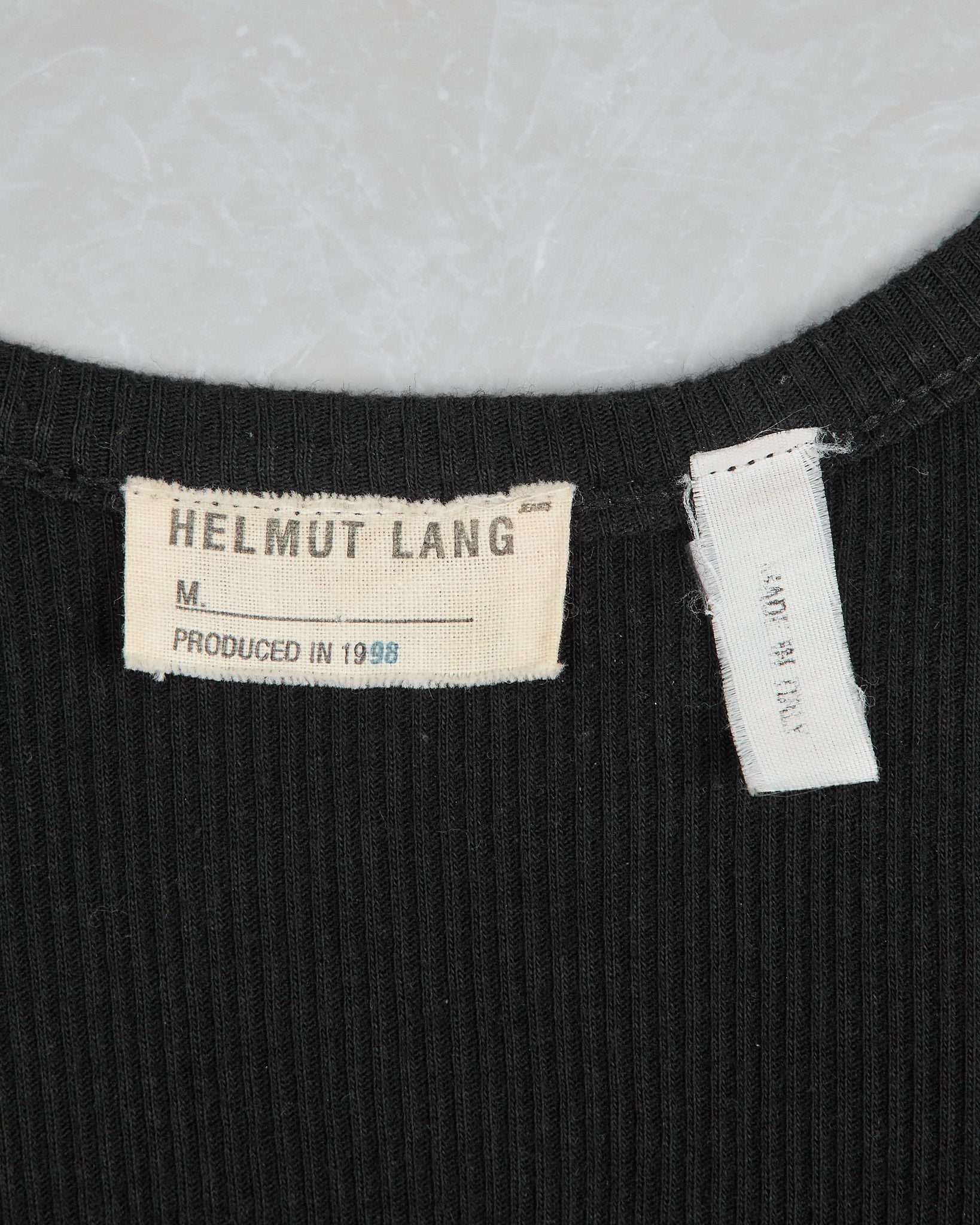 Helmut Lang Striped Ribbed Tank Top - SS98 - SILVER LEAGUE