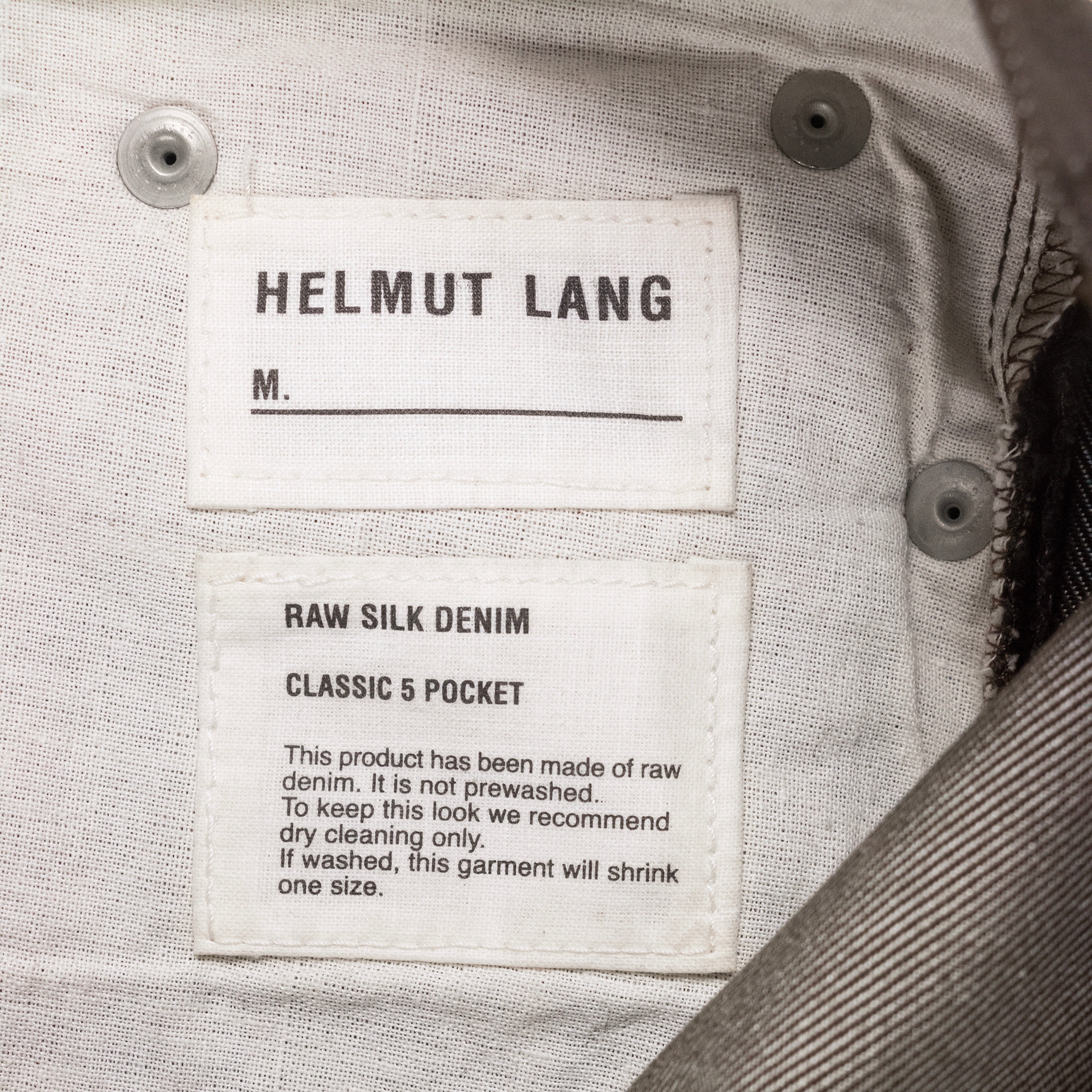 Helmut Lang Brown Silk Raw Denim - 2000s - SILVER LEAGUE