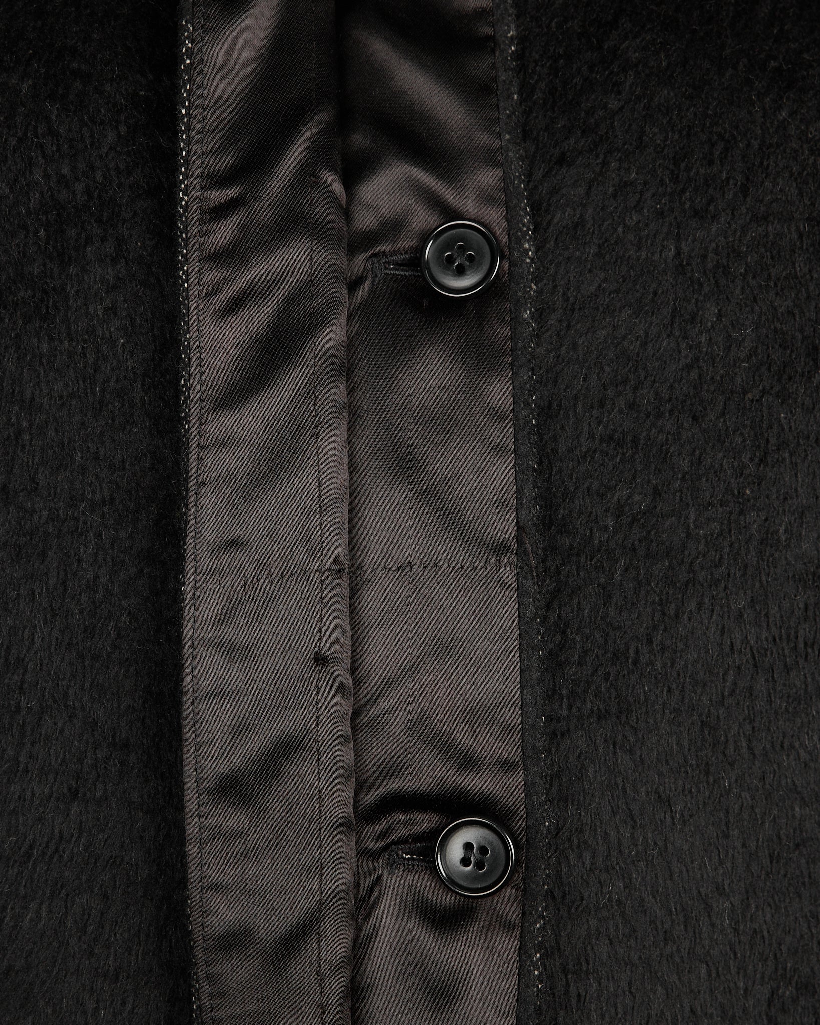 Helmut Lang Collarless Wool Coat - AW00 button detail