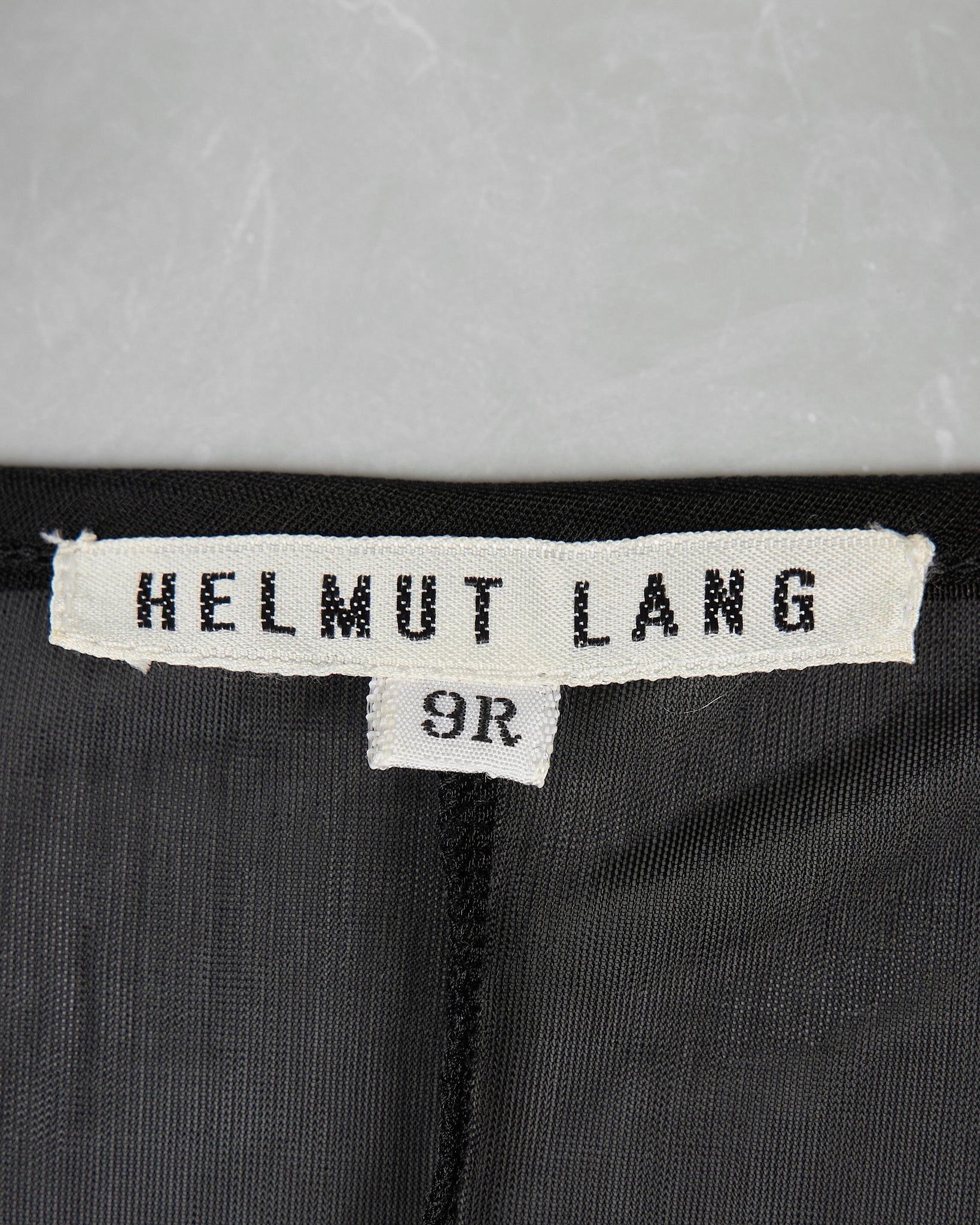 Helmut Lang Sheer Nylon Elbow Slit Top - SS94 tag detail