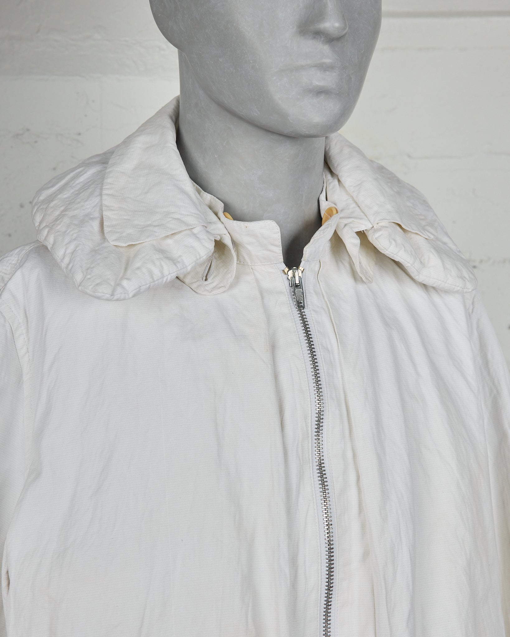 Helmut Lang White Pillow-Neck Work Jacket - AW99 - SILVER LEAGUE