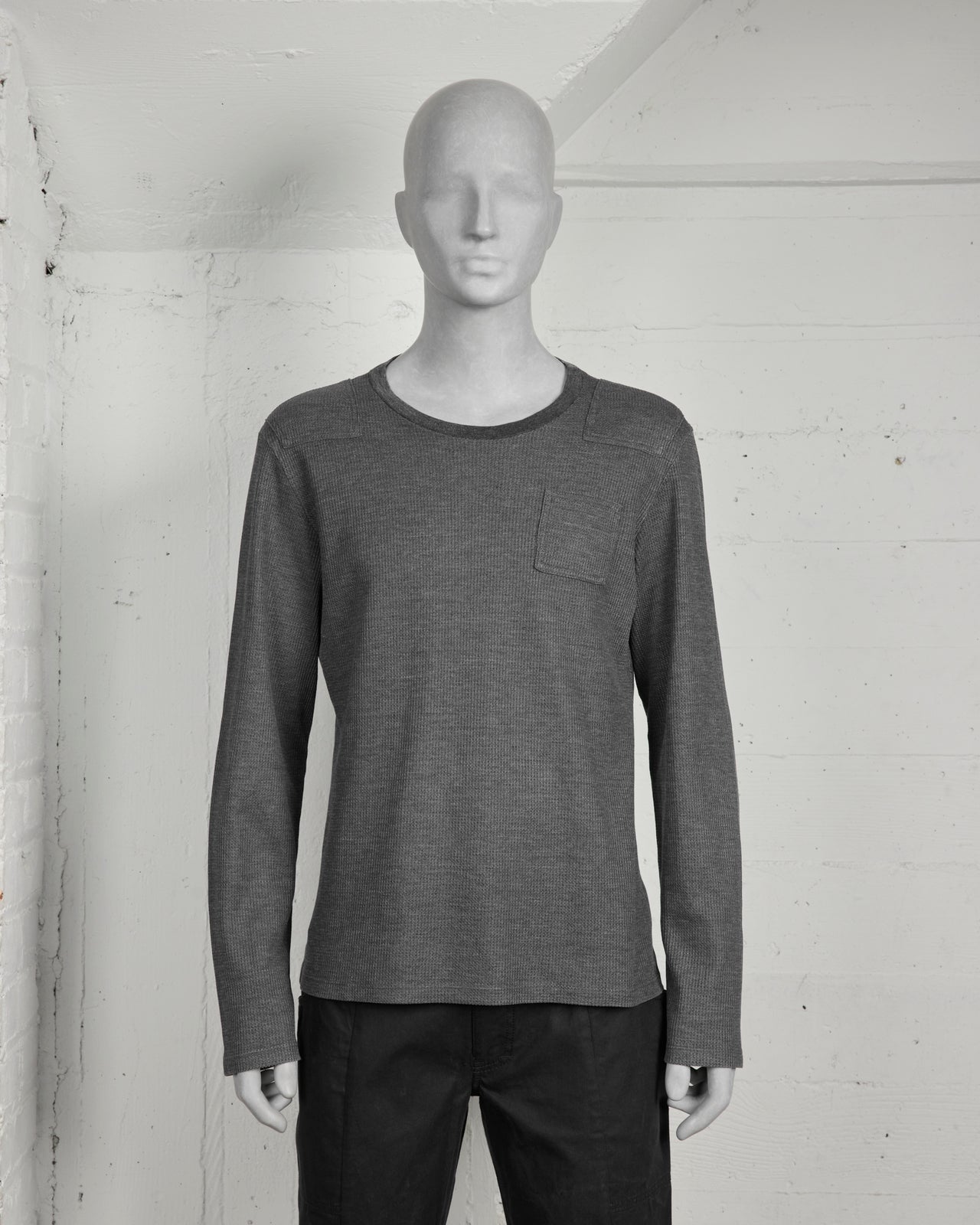 Helmut Lang Patched Waffle Knit Long Sleeve - AW98