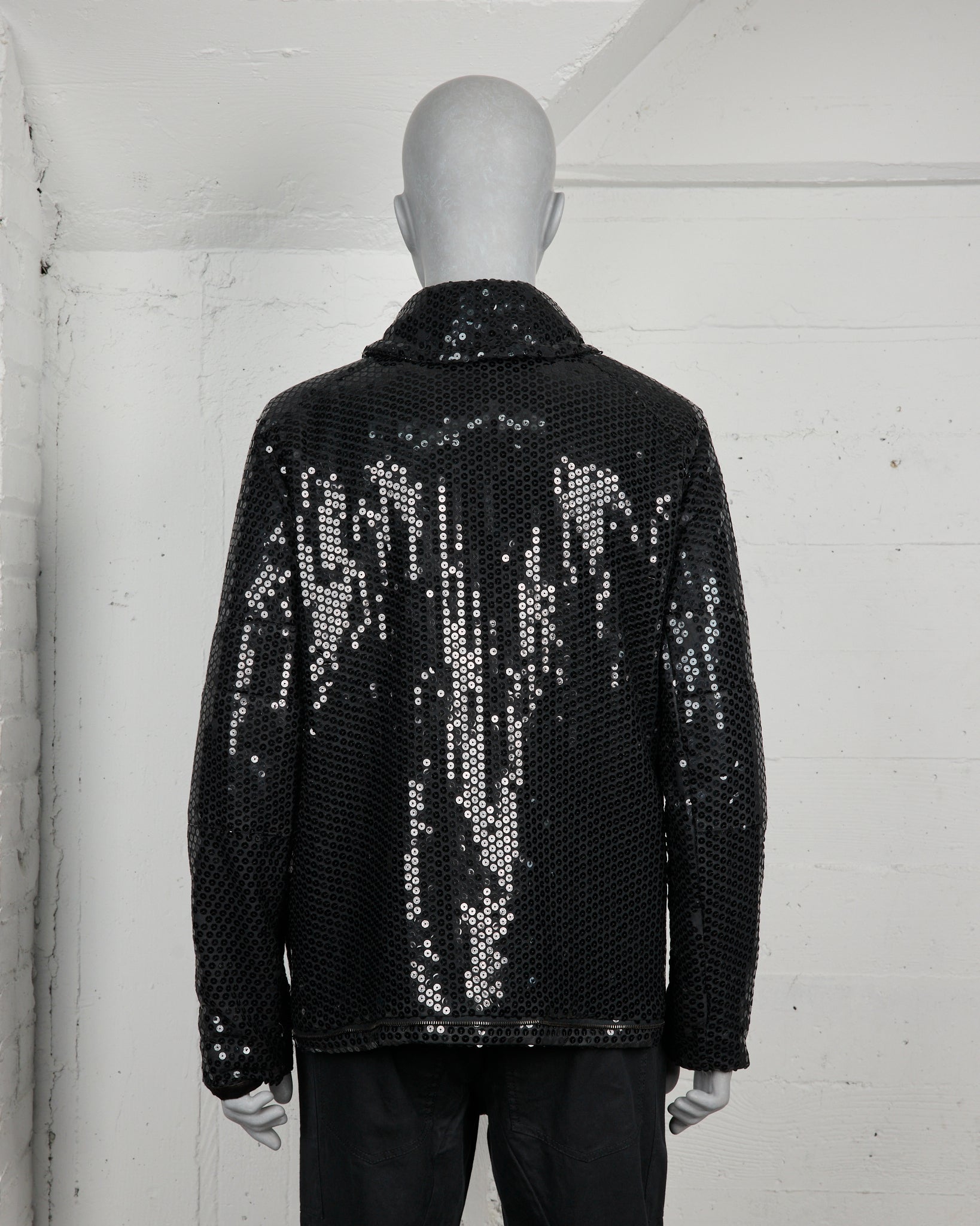 Helmut Lang Sequin Astro Biker Jacket - AW99 - SILVER LEAGUE