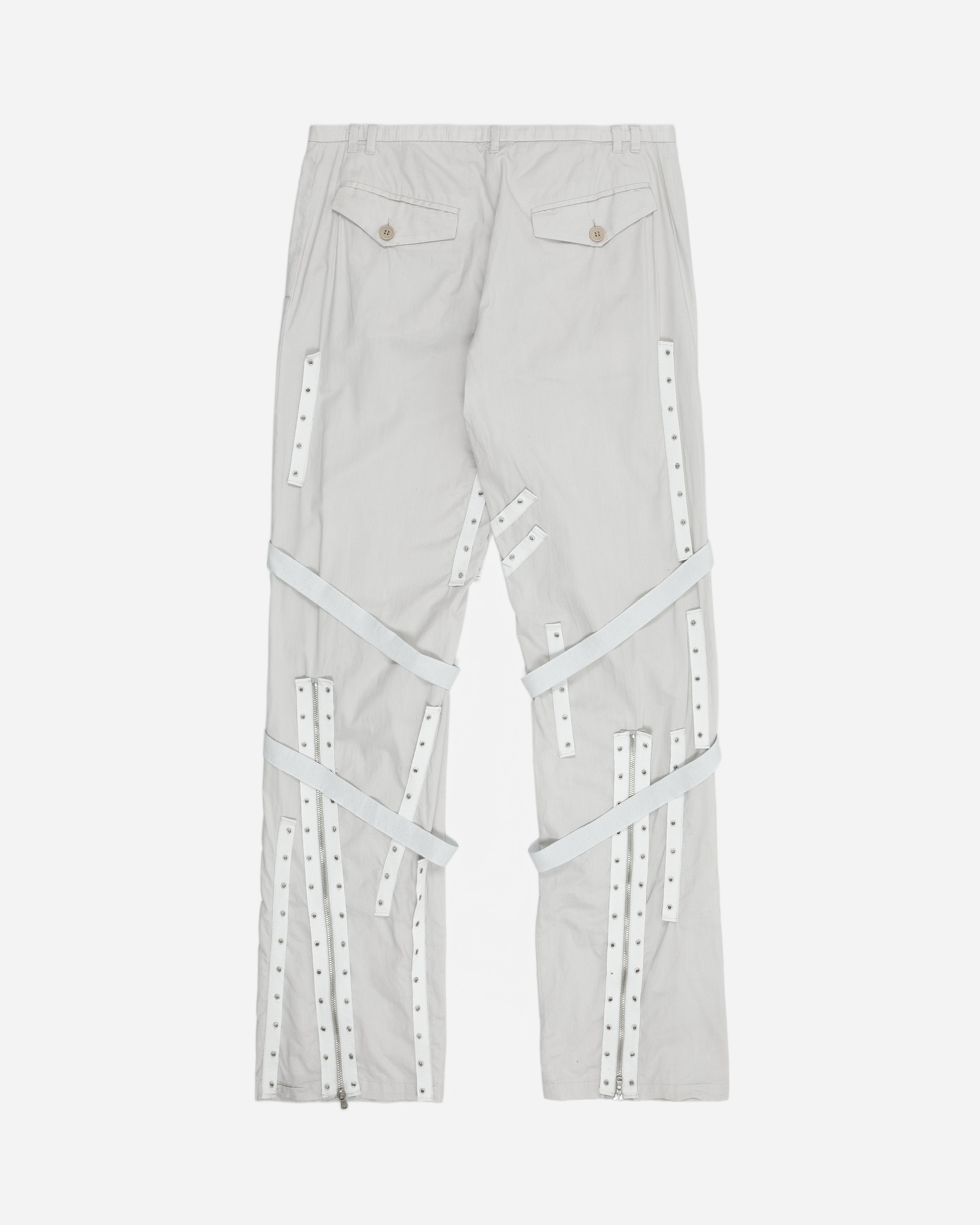 Hussein Chalayan Bondage Strap Zipper Pants - SS02 - SILVER LEAGUE