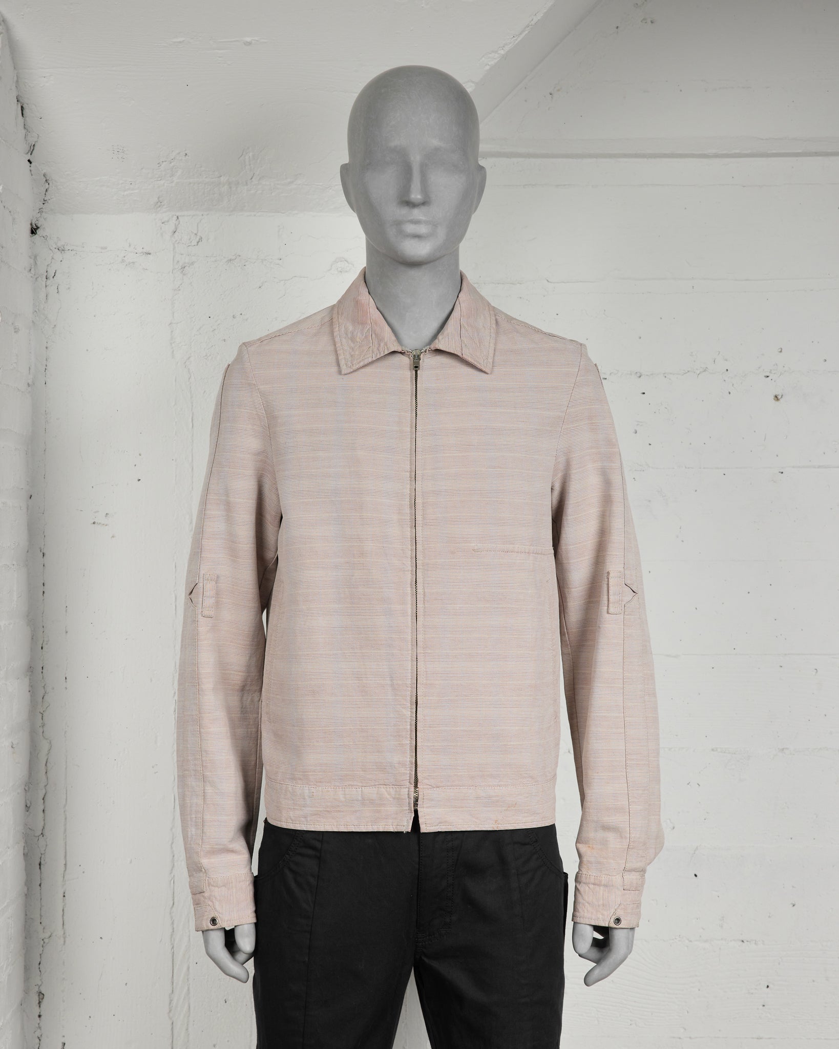 Hussein Chalayan Micro Striped Plaid Work Jacket - SS05 "Act to Institution"