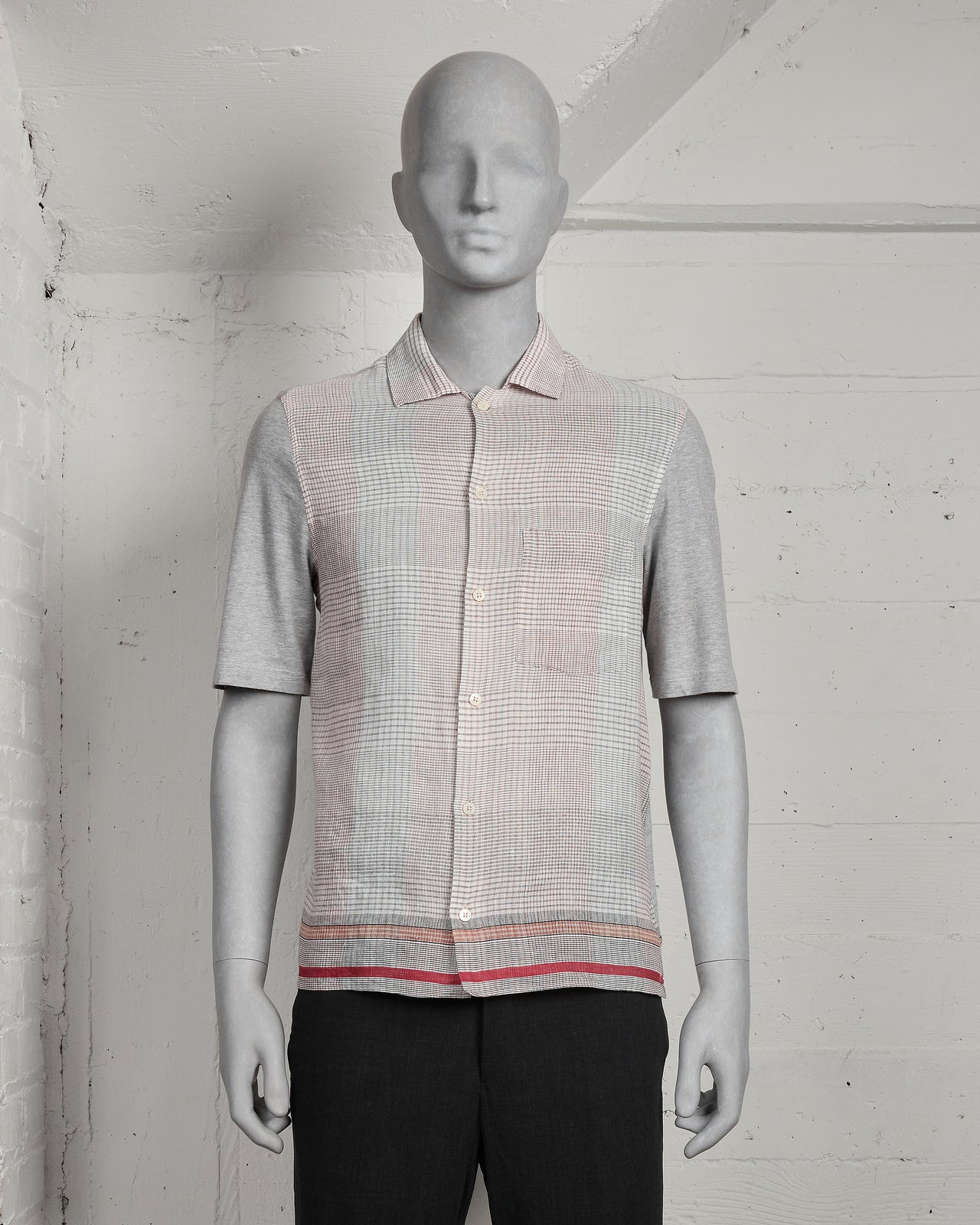 Hussein Chalayan Hybrid Plaid Jersey Shirt - SS05 "Act To Institution"
