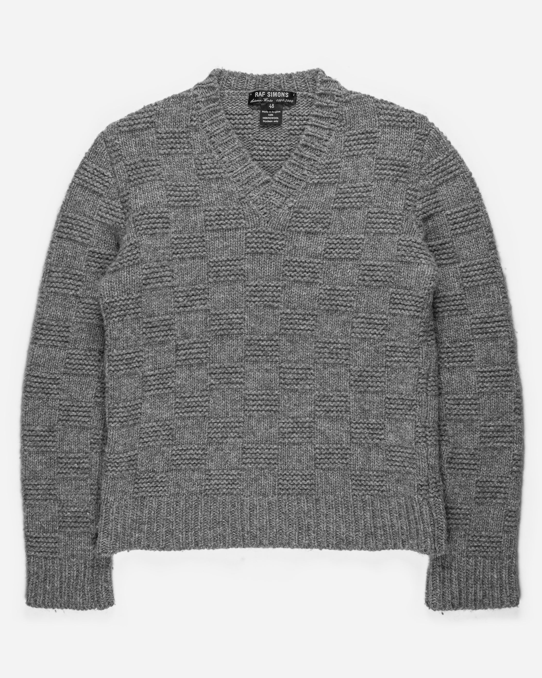 Raf Simons Grey Wool Knit Sweater - AW99 