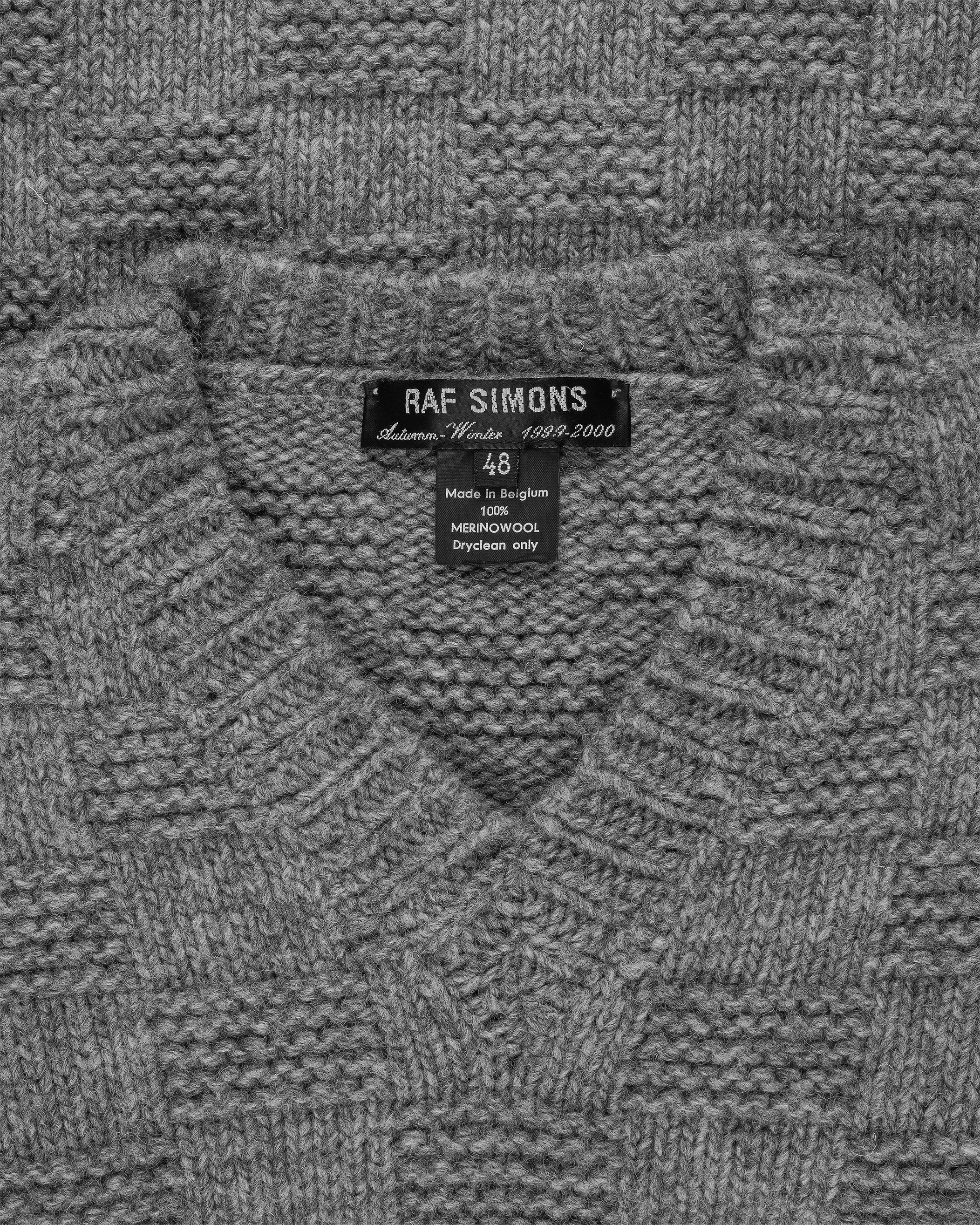 Raf Simons Grey Wool Knit Sweater - AW99 