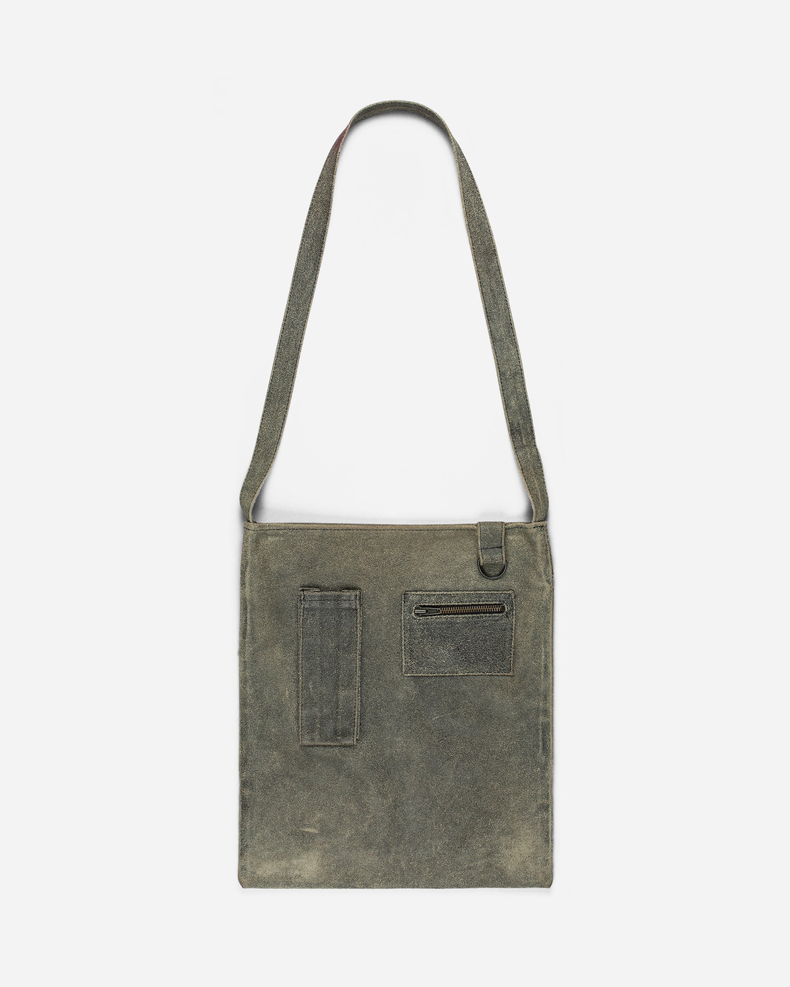 Raf Simons Distressed Leather Cargo Tote Bag - AW02 