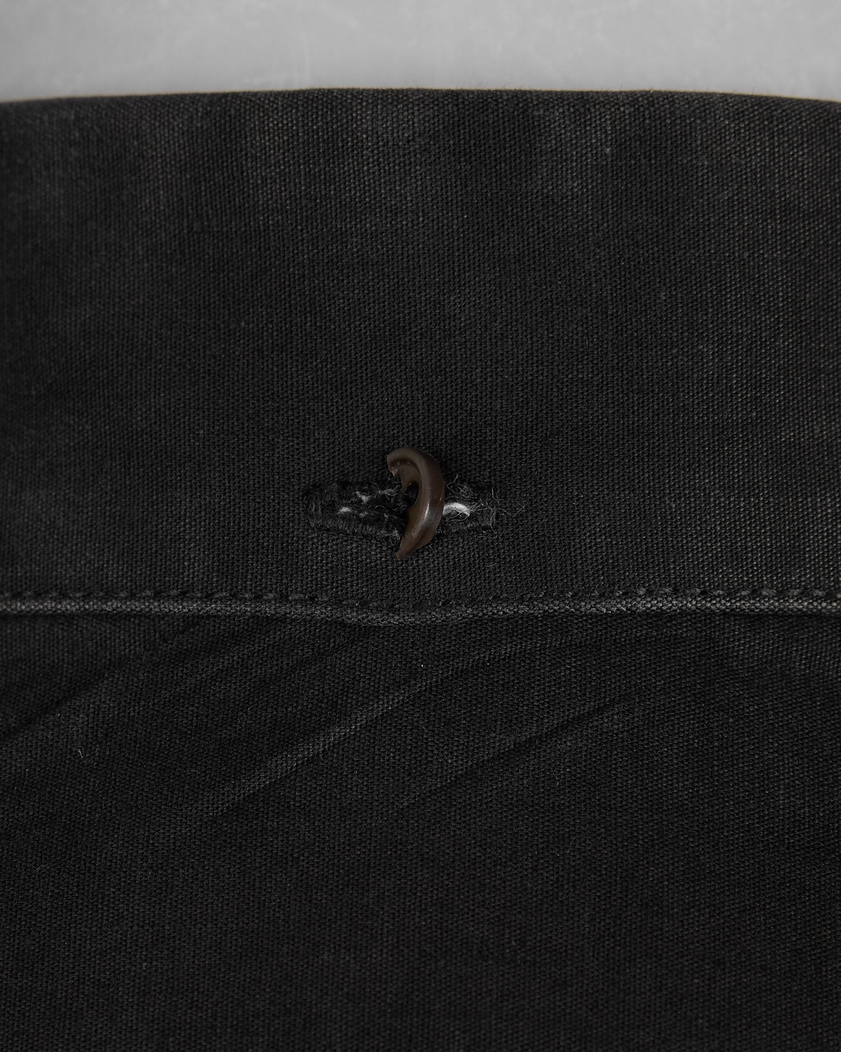 Raf Simons Black Button Down Shirt - AW00 "Confusion" damaged button detail photo