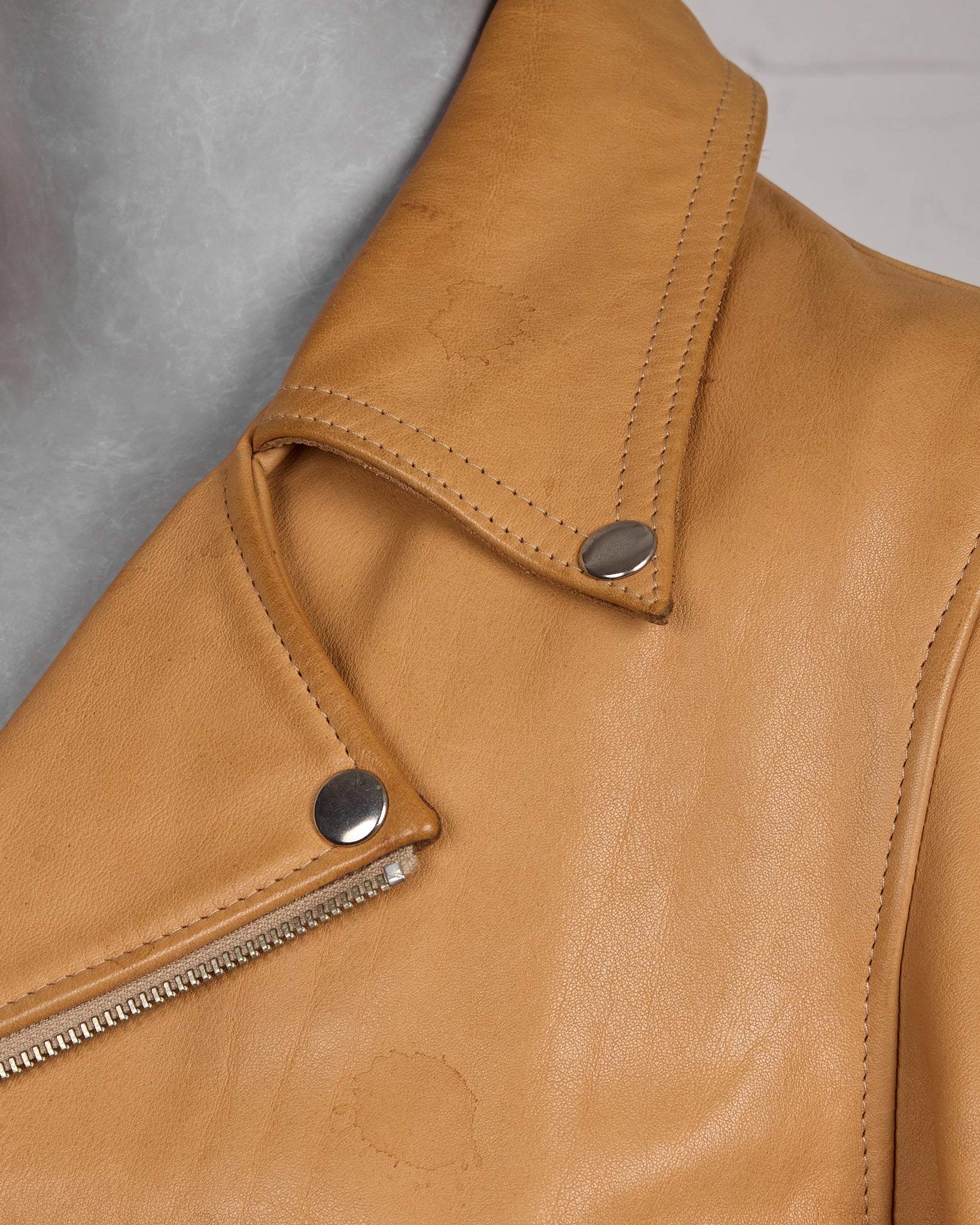 Raf Simons Leather Riders Jacket - AW03 “Closer” detail photo