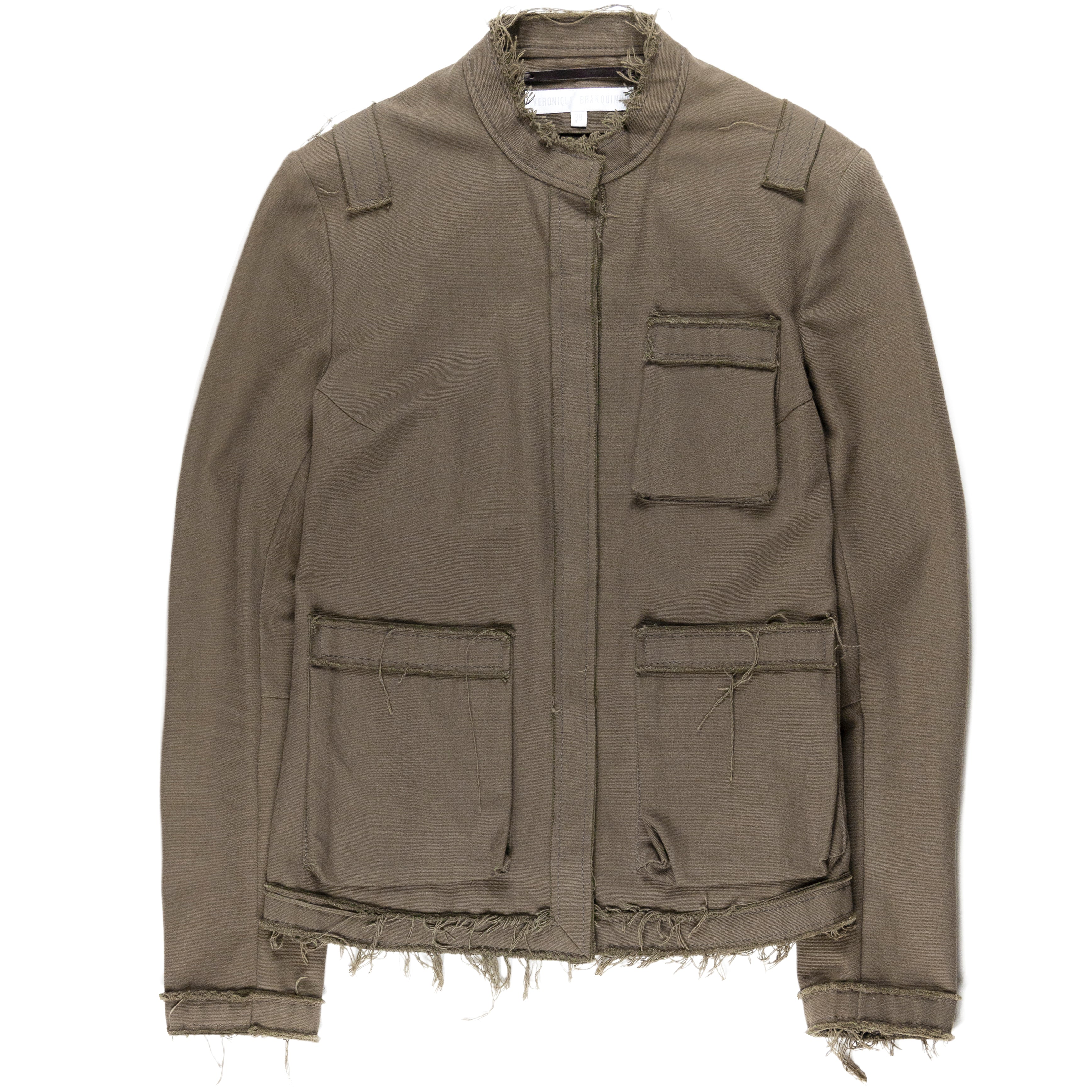 Veronique Branquinho Olive Cargo Distressed Jacket - AW02 - SILVER