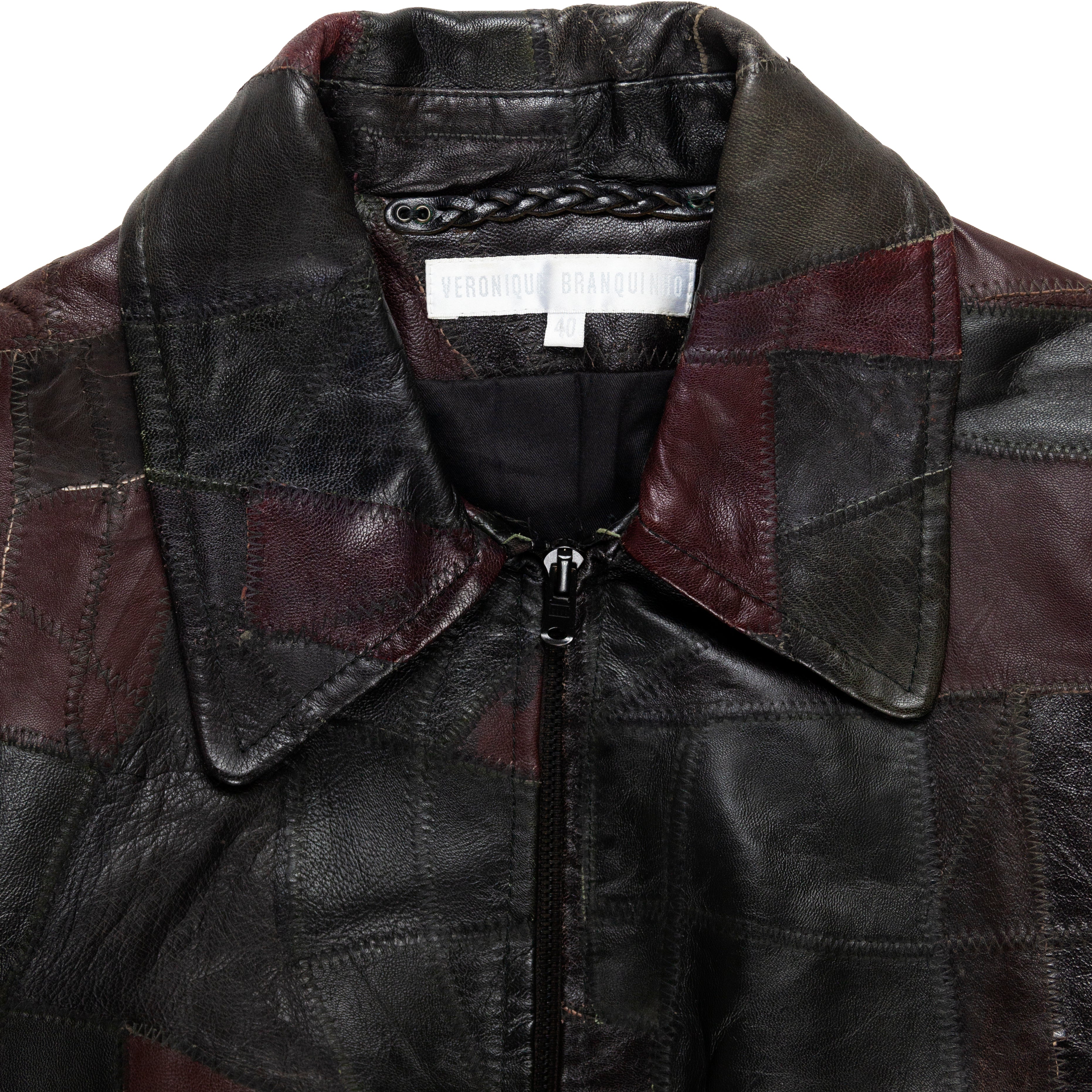 VERONIQUE BRANQUINHO RECONSTRUCTED LEATHER JACKET - AW01 - SILVER