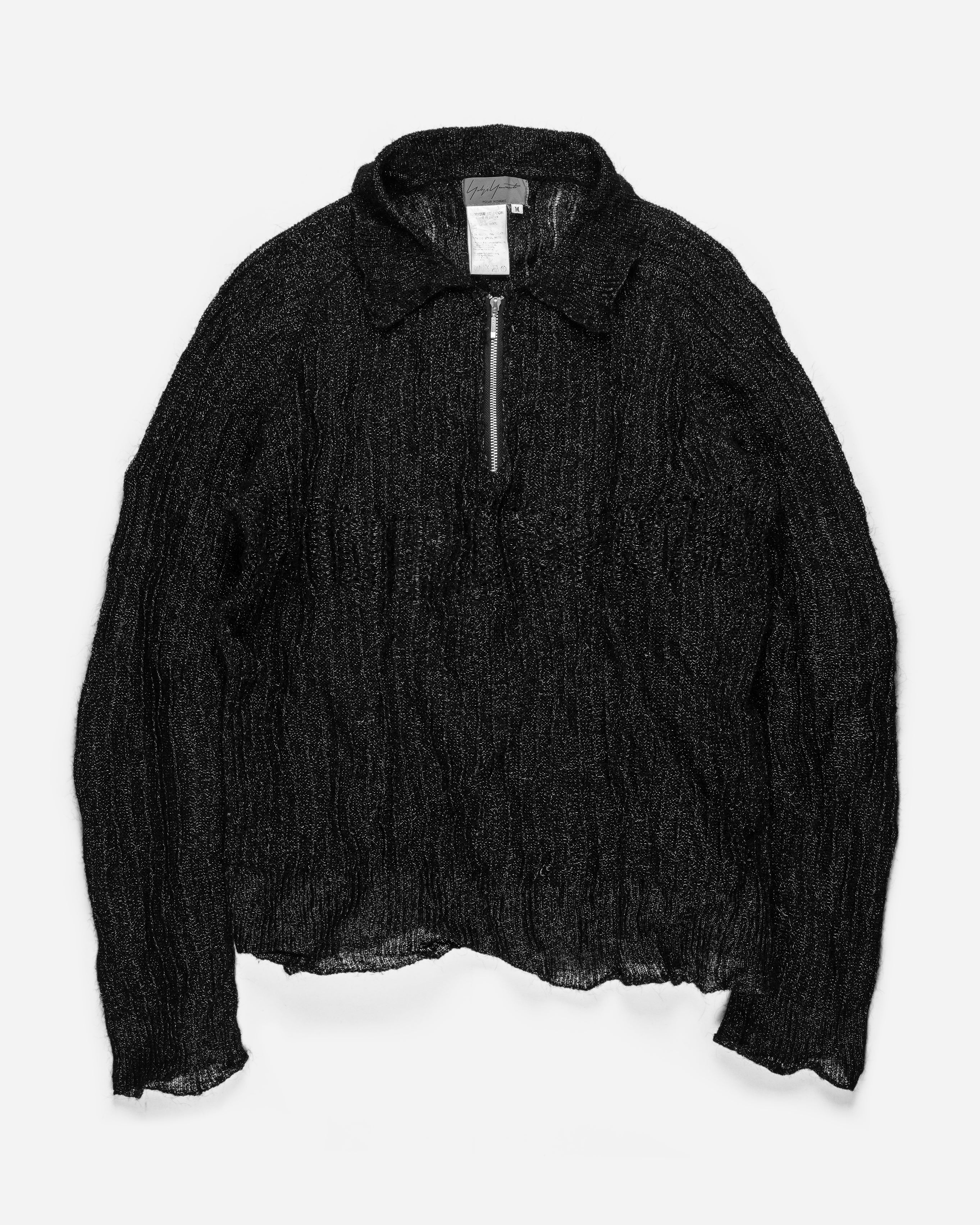Yohji Yamamoto Pour Homme Metal Wire Quarter-Zip Sweater - AW95