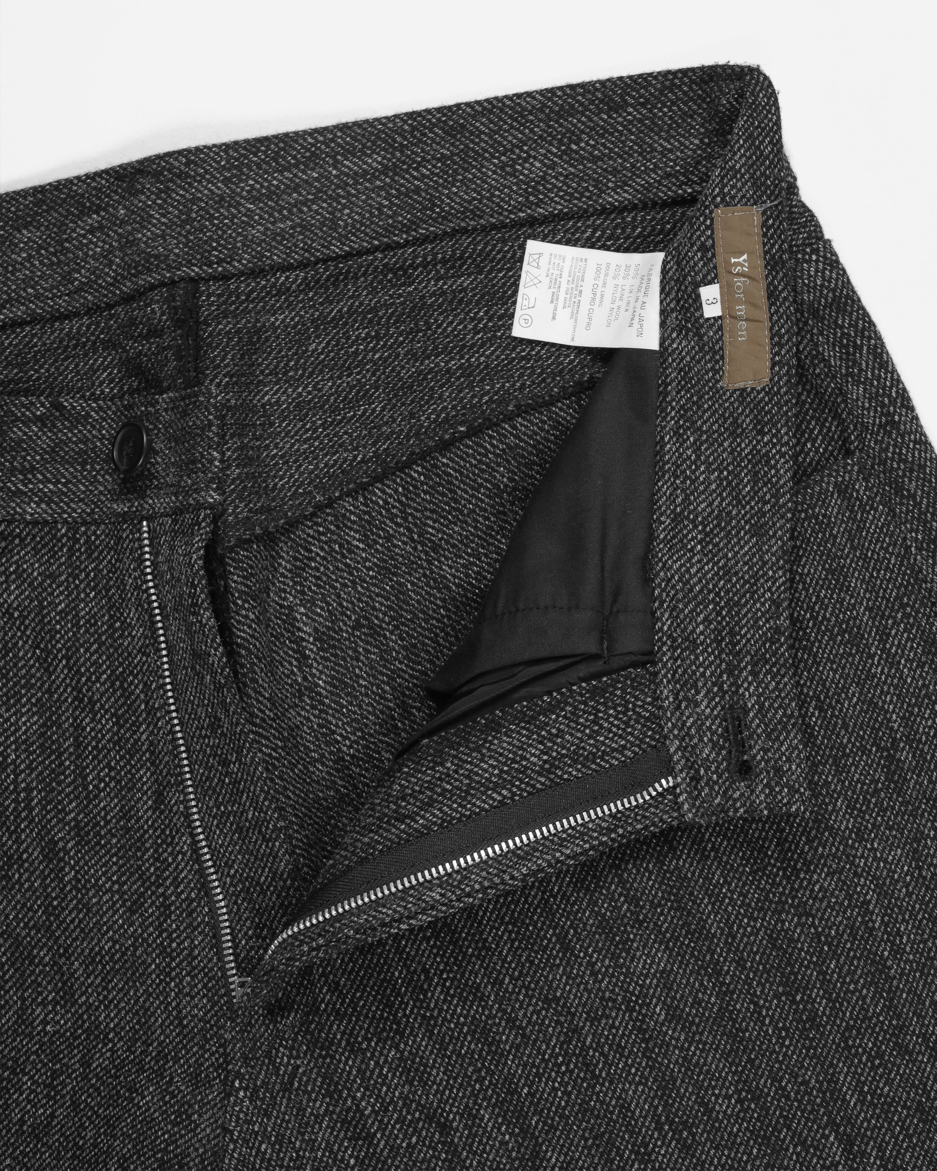Yohji Yamamoto Y's Black Tweed Trousers - SILVER LEAGUE