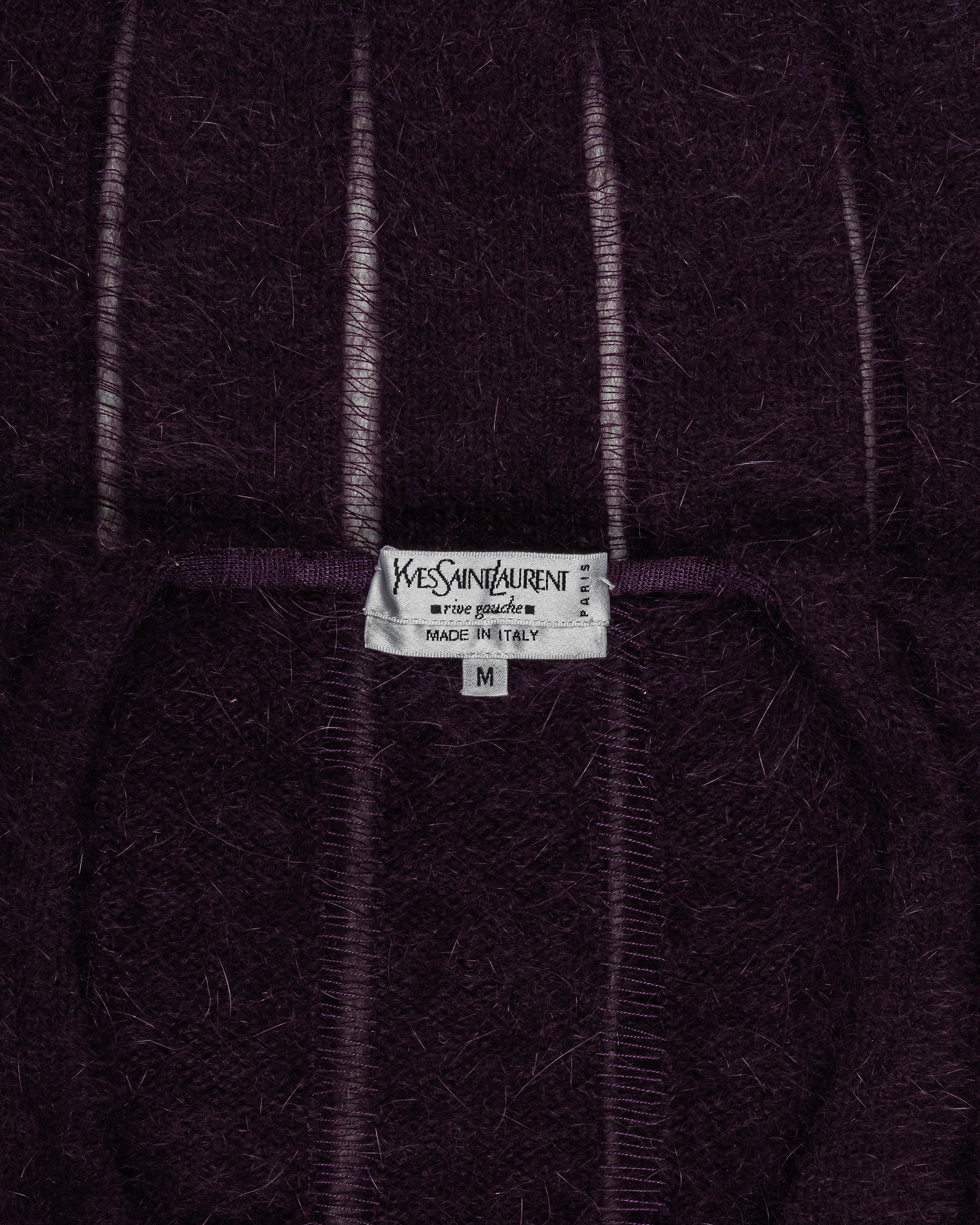 Yves Saint Laurent Rive Gauche by Tom Ford Plum Angora Drop-Stitch