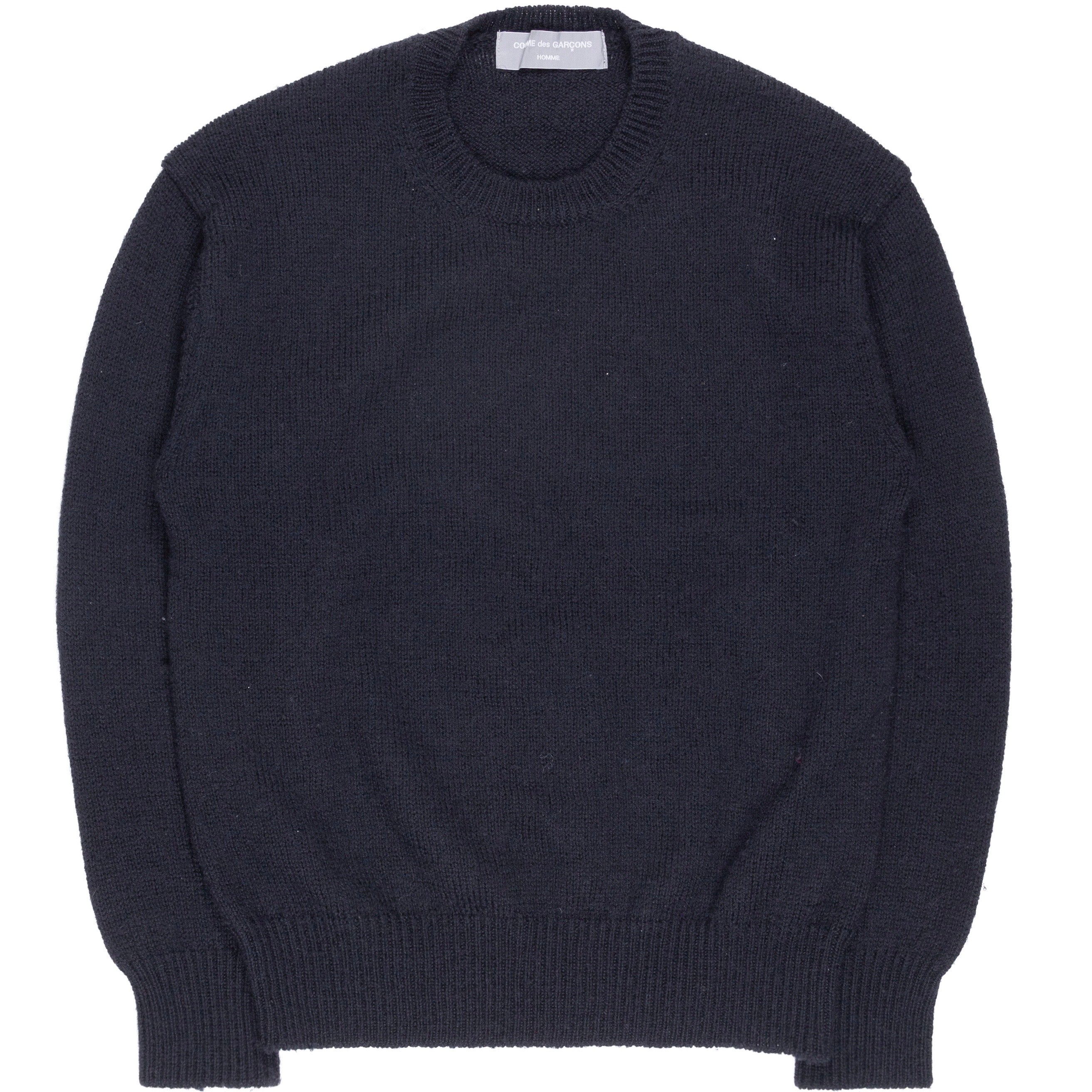 Comme des Garçons Homme Navy Wool Knit Sweater - AD2002