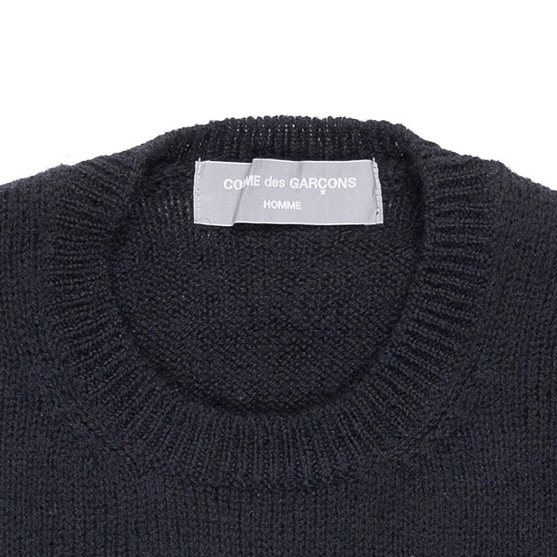 Comme des Garçons Homme Navy Wool Knit Sweater - AD2002