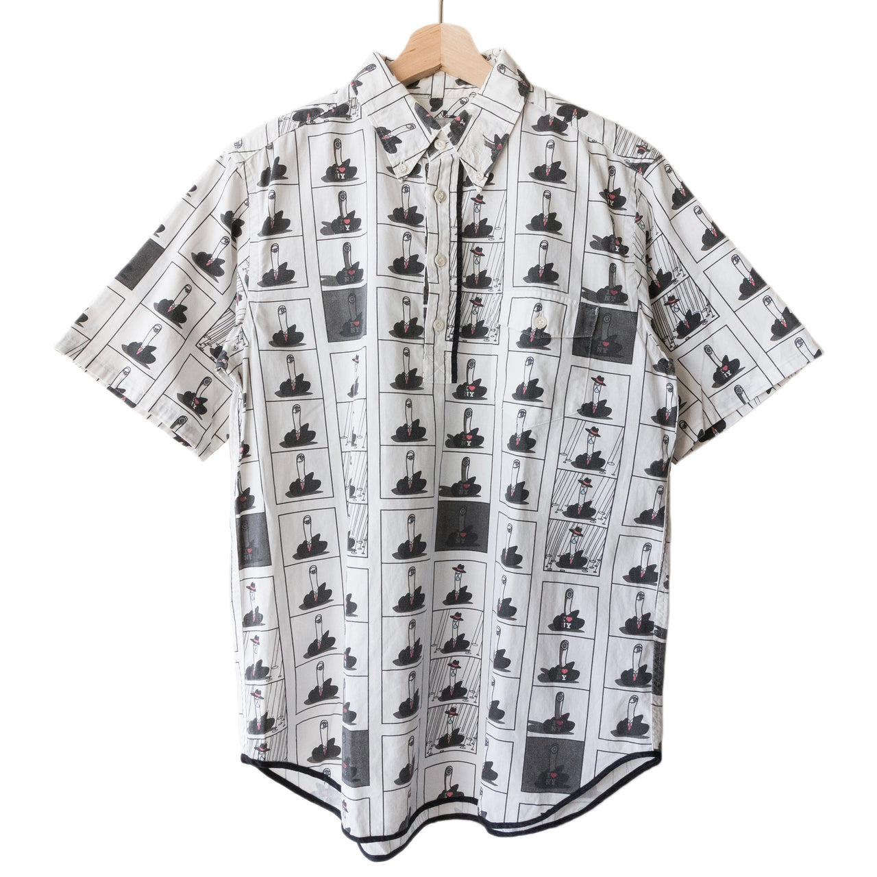 Number (N)ine Middle Finger Half Button Up Shirt - SS02 "Modern Age"