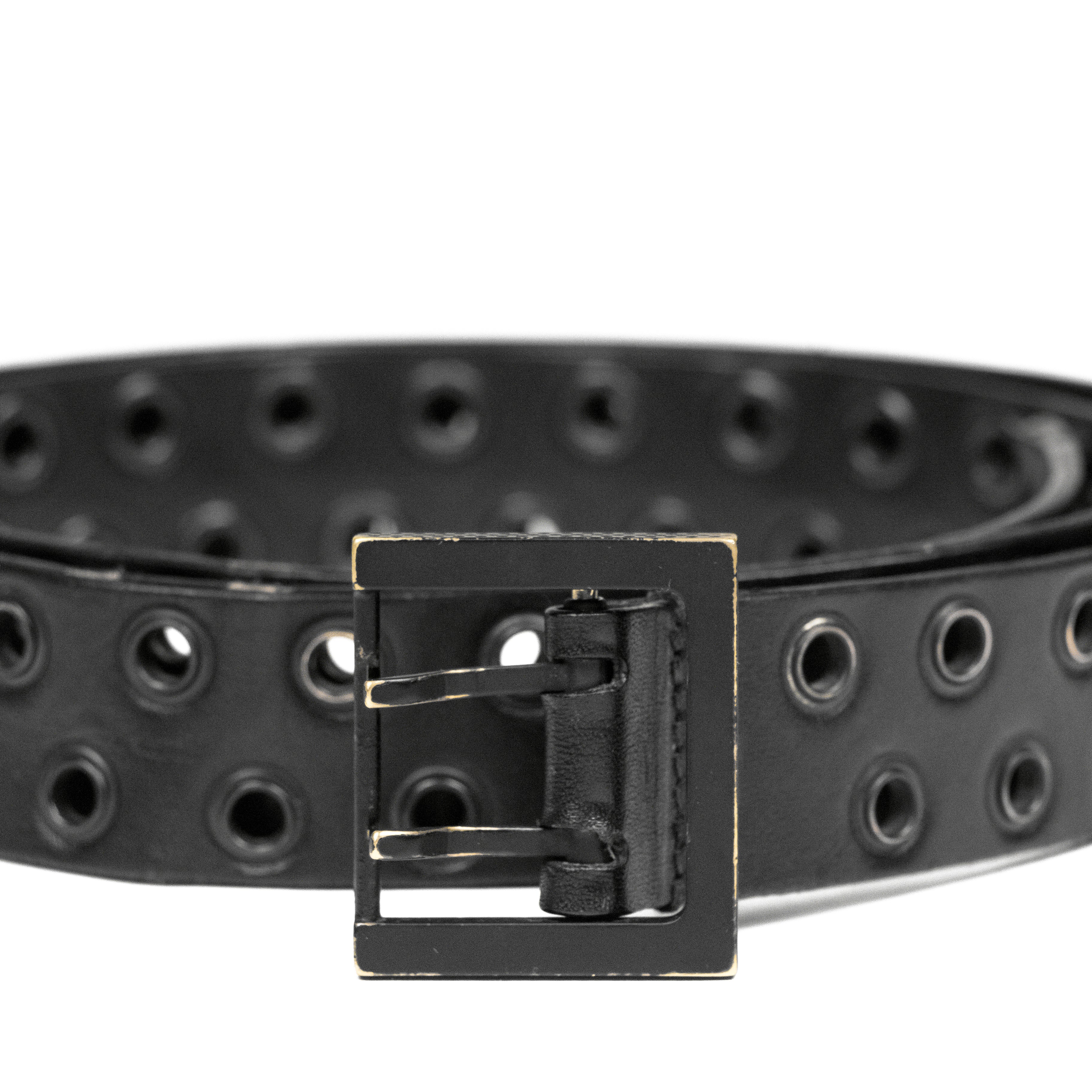 Dior Homme Double Grommet Belt - SS04 “Strip” - SILVER LEAGUE