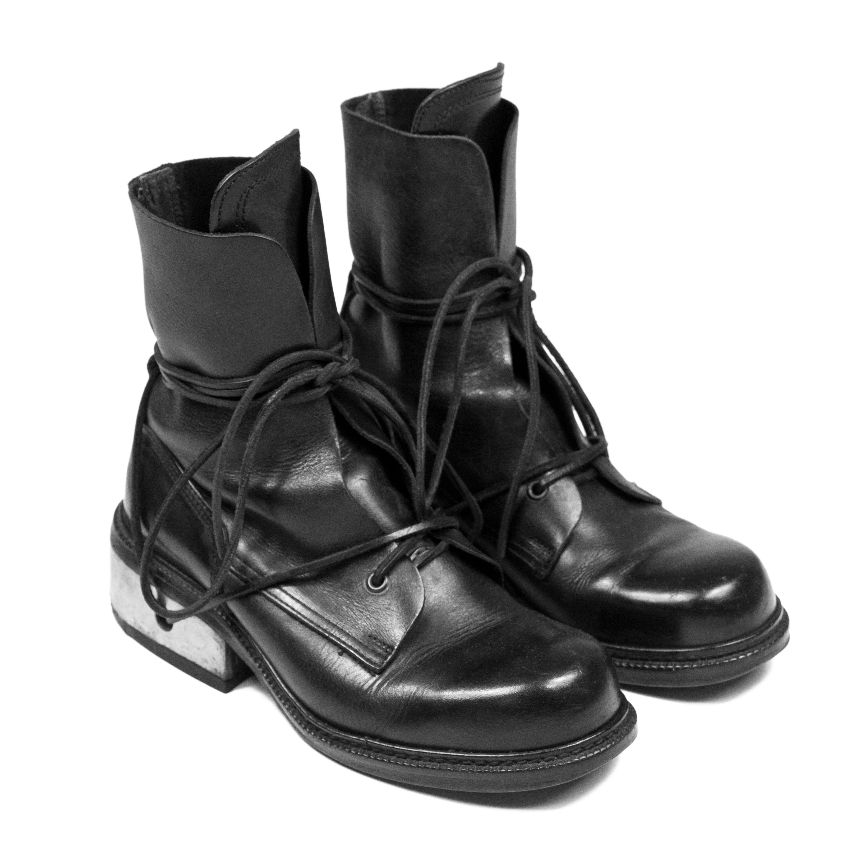 Dirk Bikkembergs Black Steel Heel Boot - 1990s