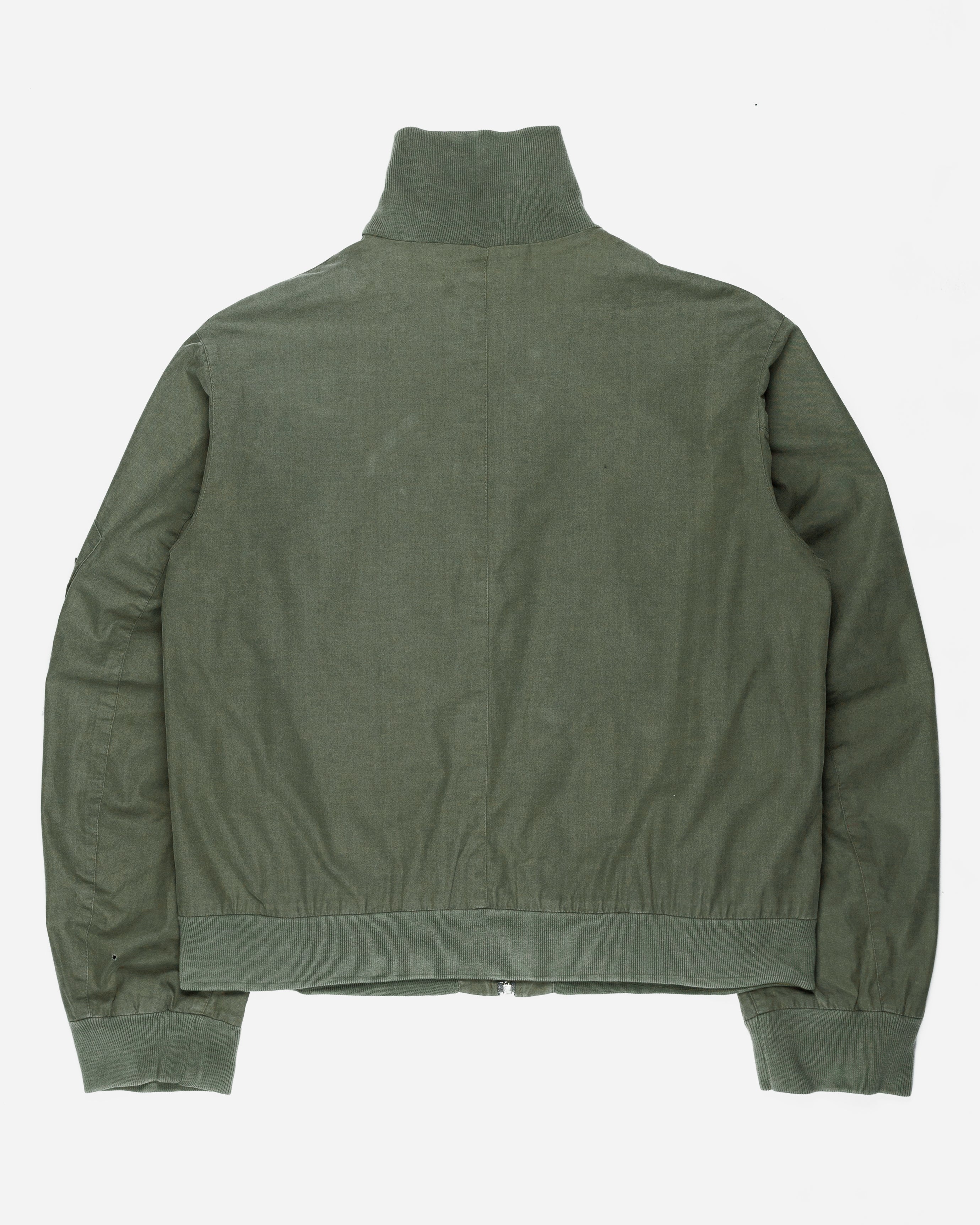 Helmut Lang Olive High-Neck Bomber Jacket - SS99 - SILVER LEAGUE