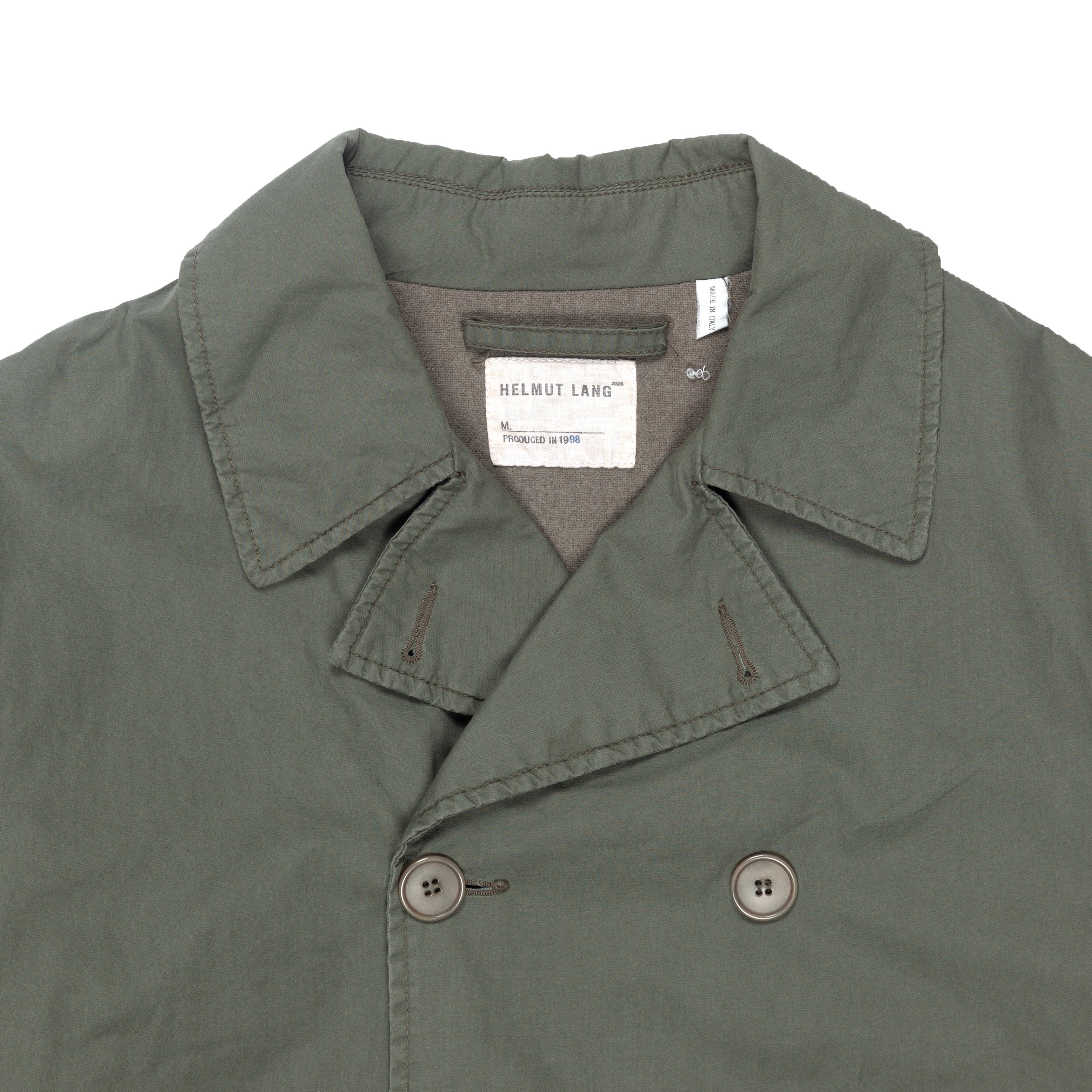 Helmut Lang Olive Pea Coat - AW98 - SILVER LEAGUE