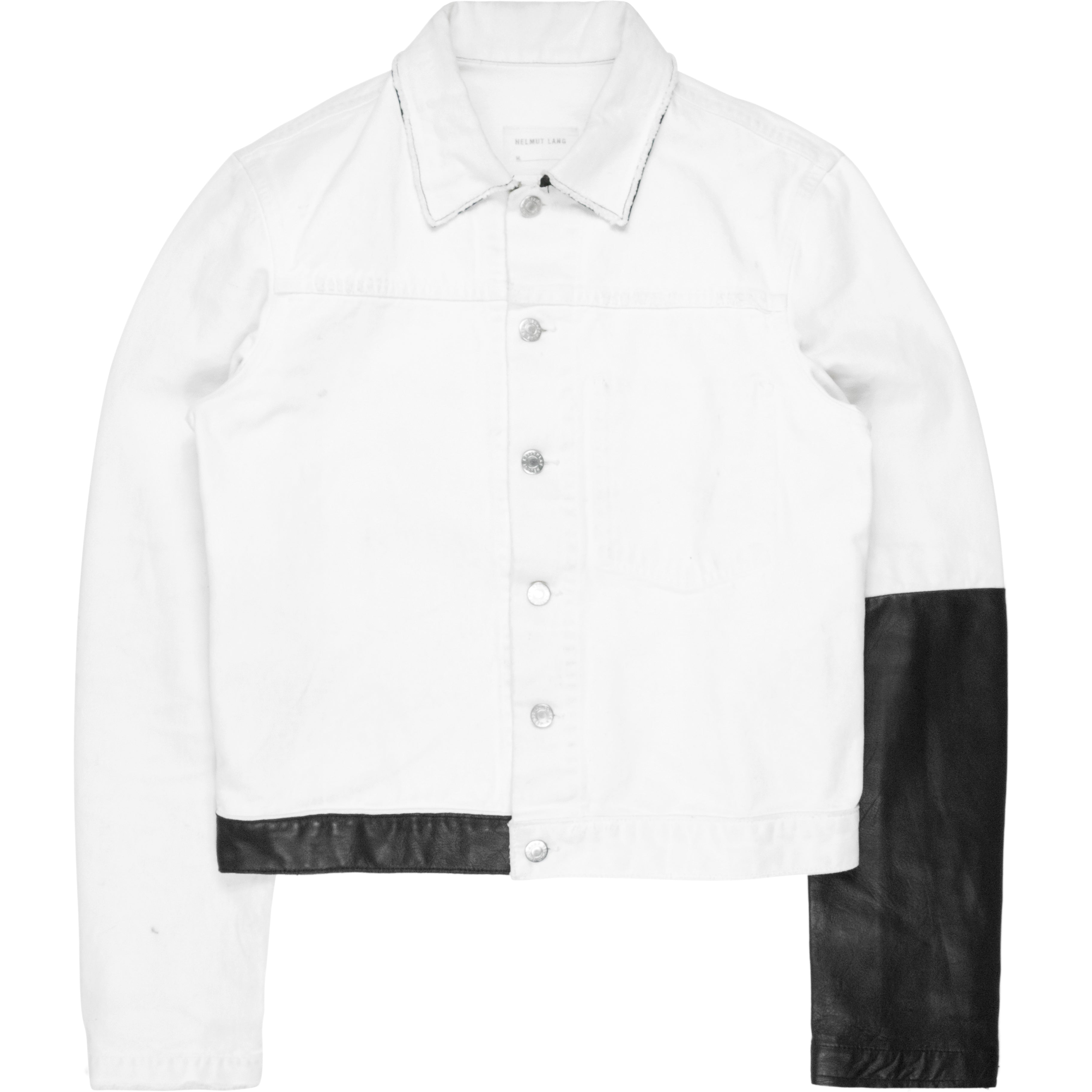 Helmut Lang Leather Sleeve Denim Jacket - SS03