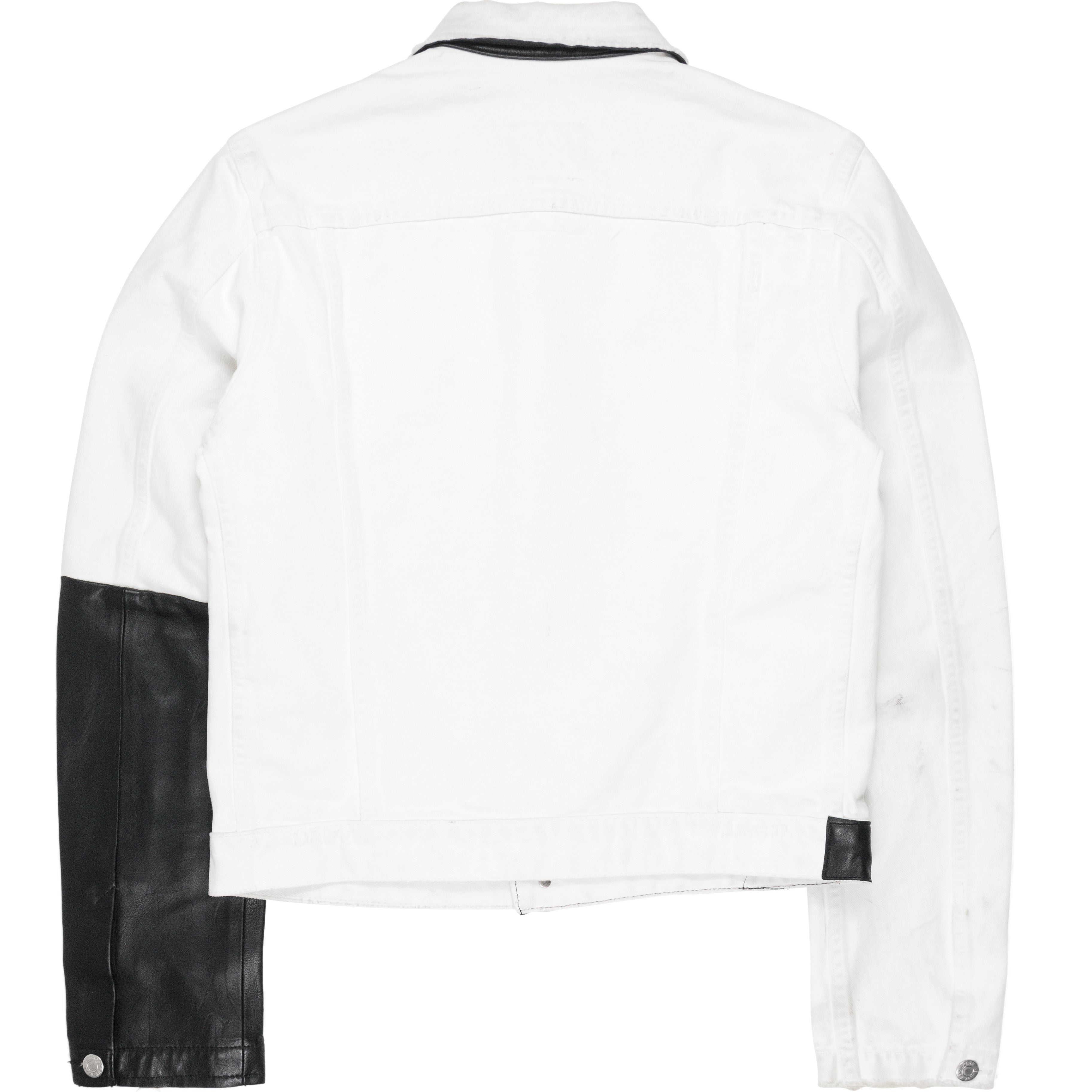 Helmut Lang Leather Sleeve Denim Jacket - SS03 - SILVER LEAGUE