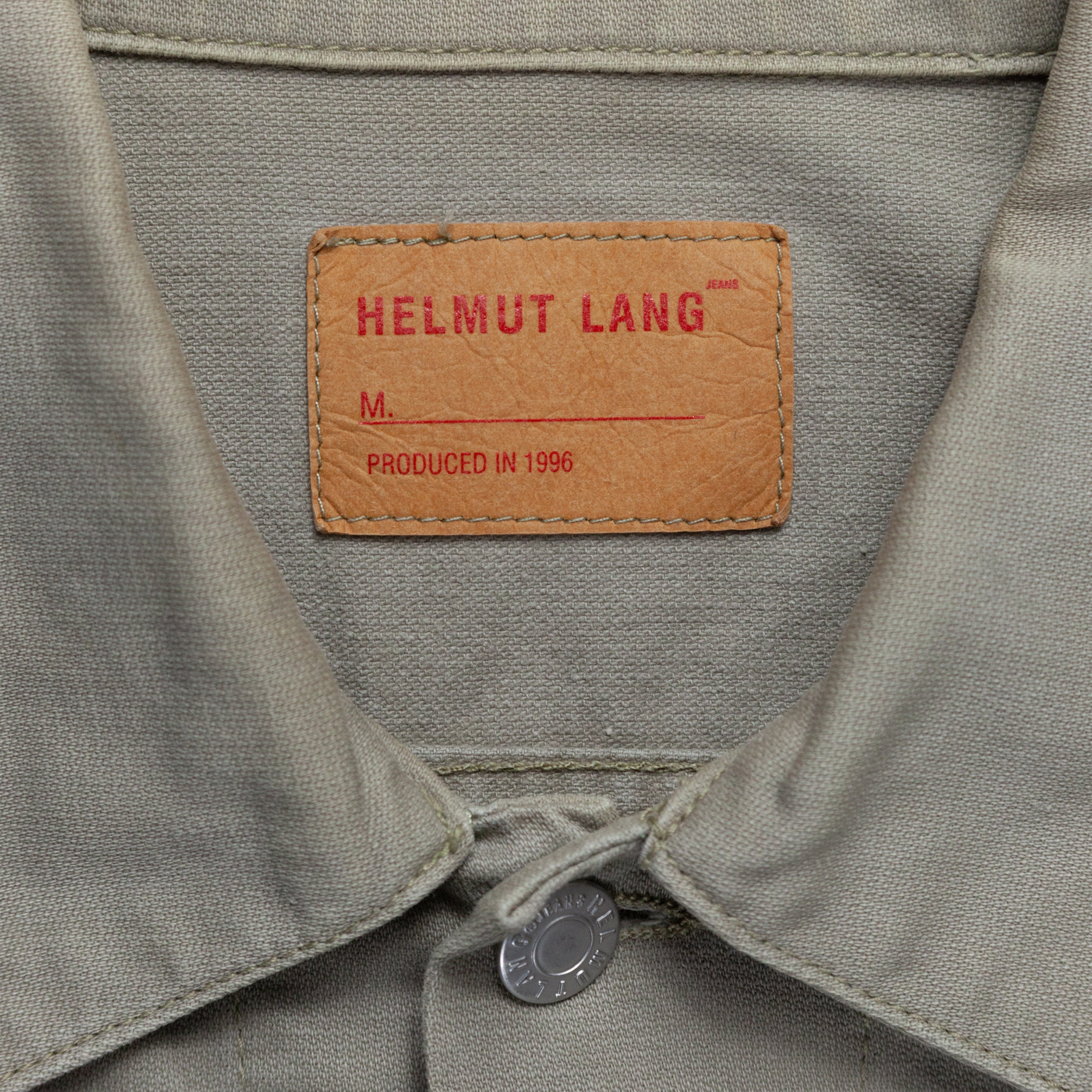 Helmut Lang Taupe Painted Stripe Denim Jacket   AW   SILVER LEAGUE
