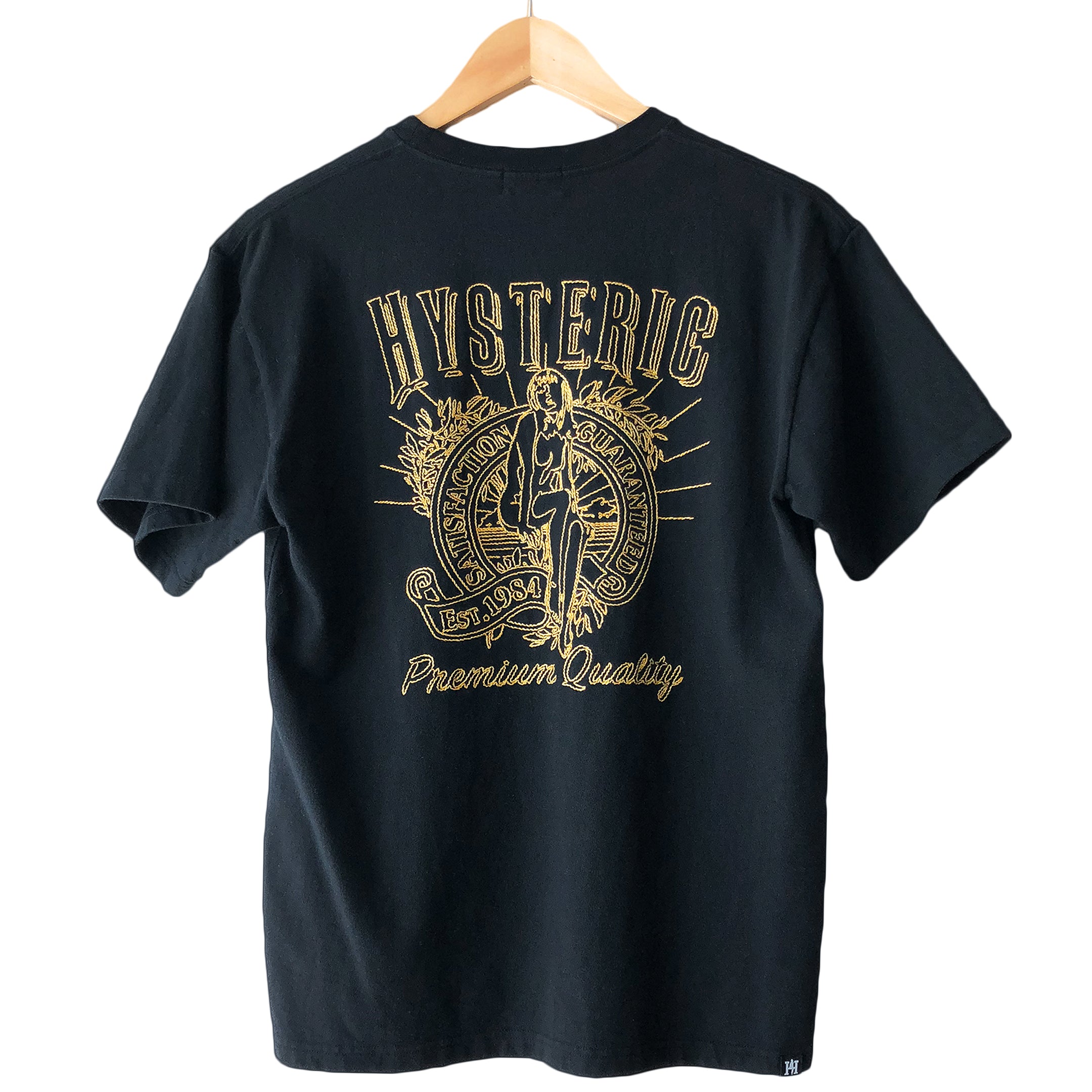 Hysteric Glamour Black Embroidered Tee - SILVER LEAGUE