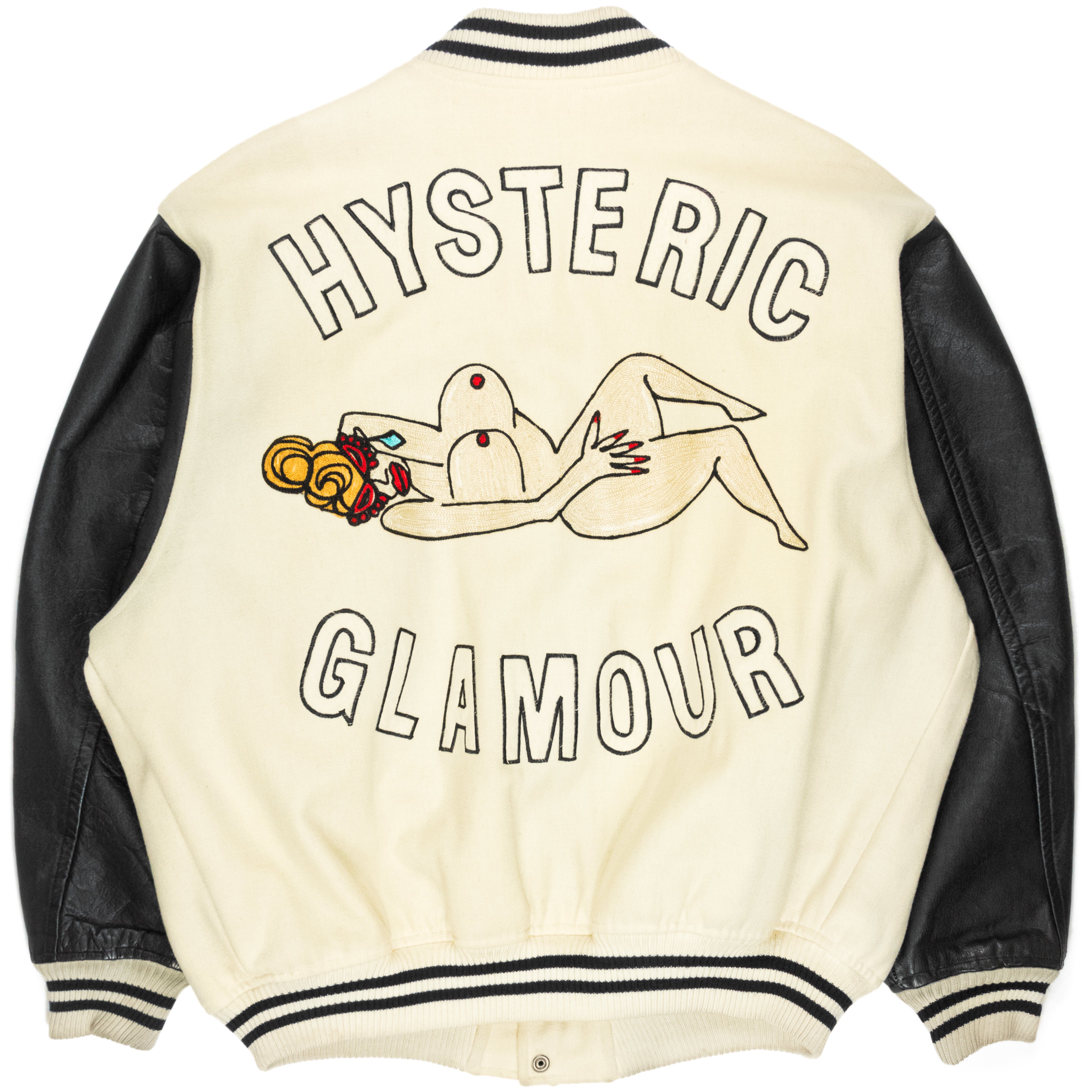 Hysteric Glamour Wool Stadium Bomber Jacket - SILVER LEAGUE