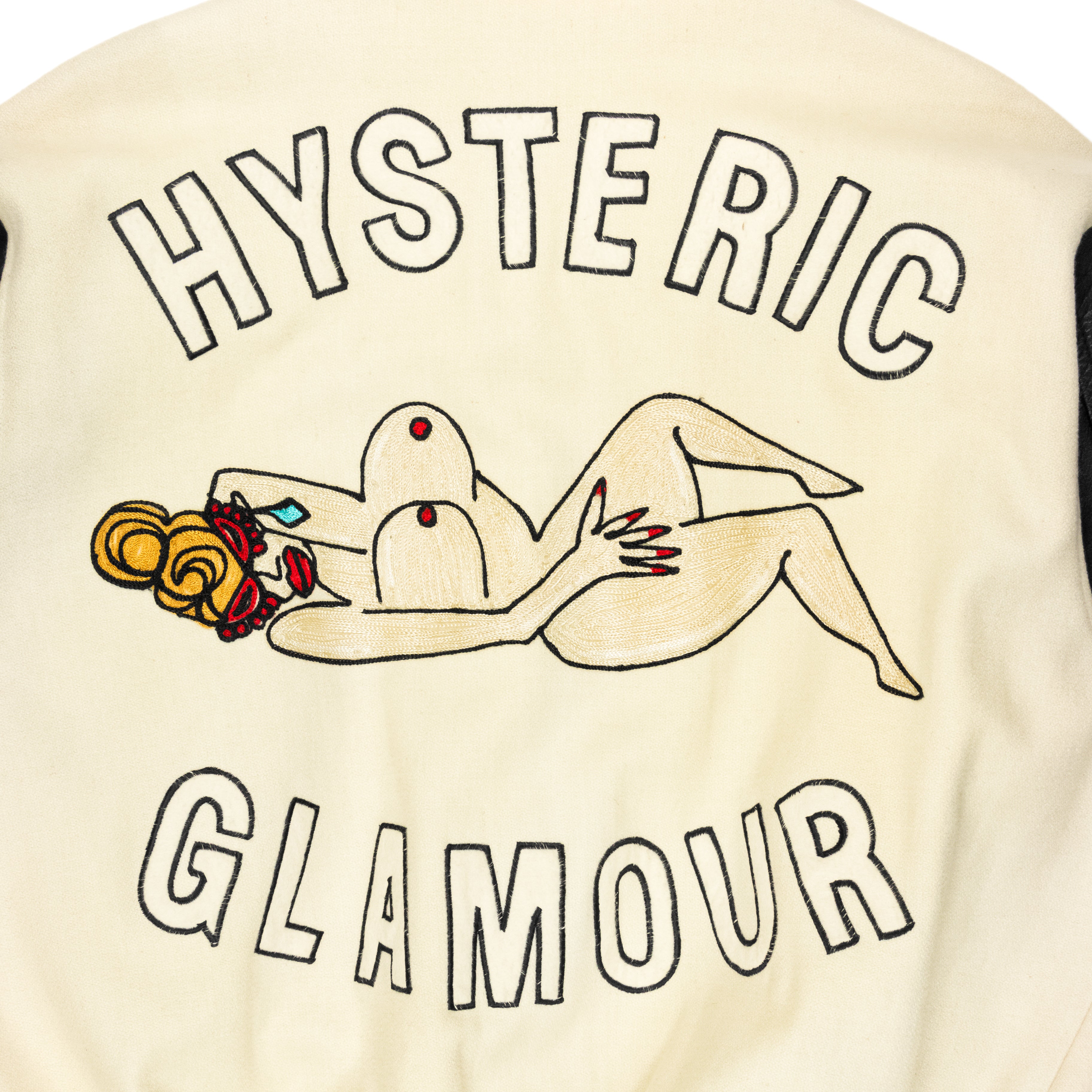 Hysteric Glamour Wool Stadium Bomber Jacket - SILVER LEAGUE