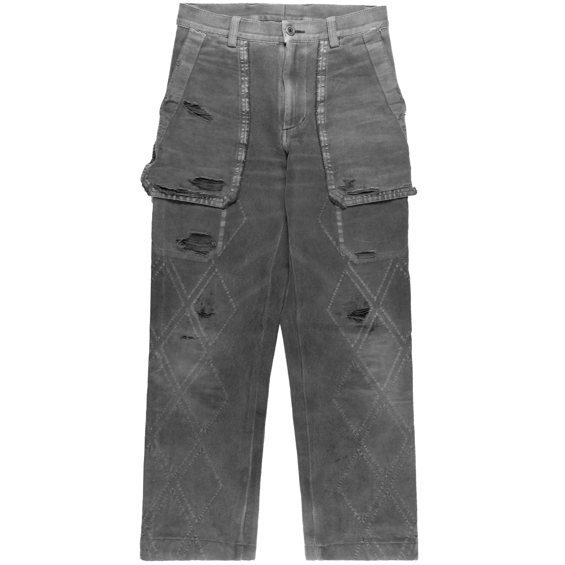 Issey Miyake Carbon Grey Distressed Trousers - SILVER LEAGUE