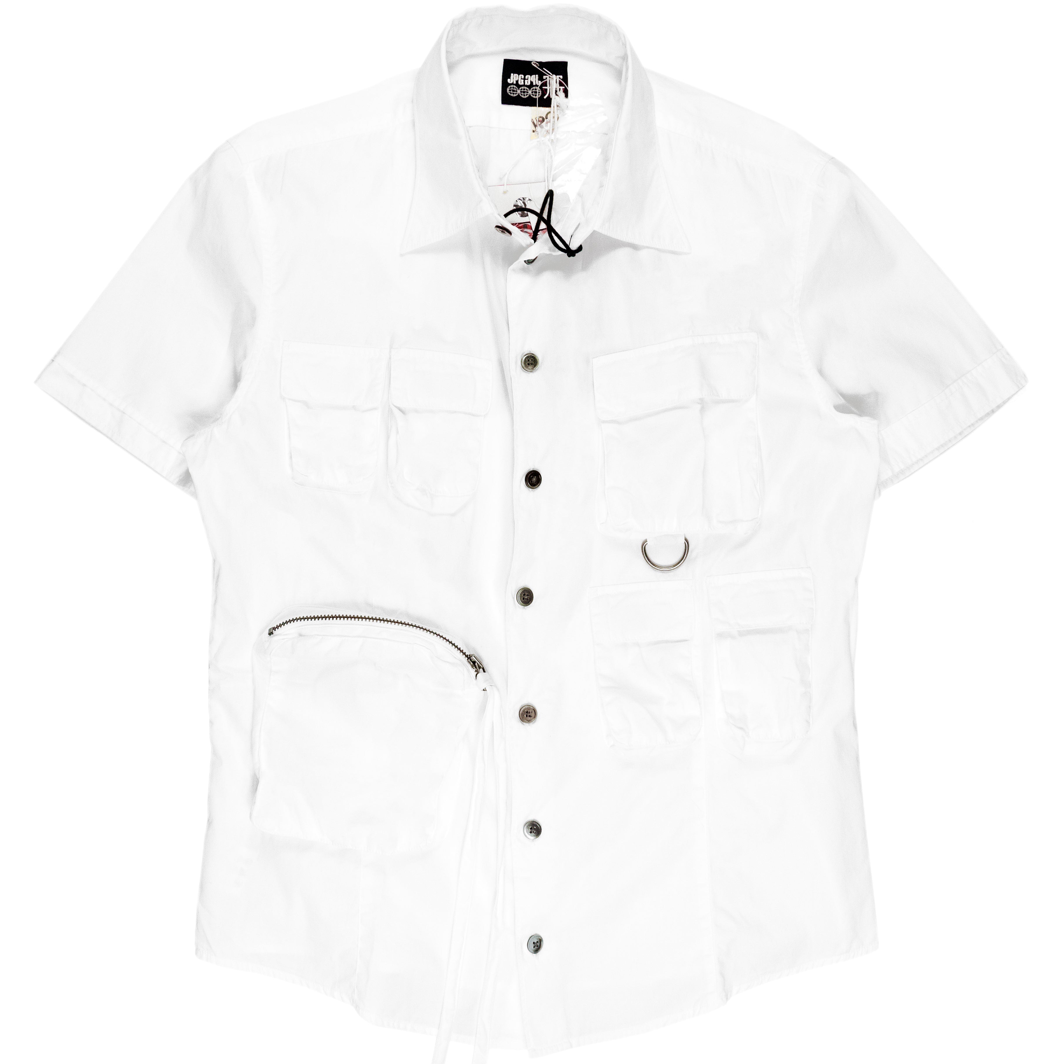 Jean Paul Gaultier Six Pocket Cargo Short-Sleeve Shirt - SILVER LEAGUE