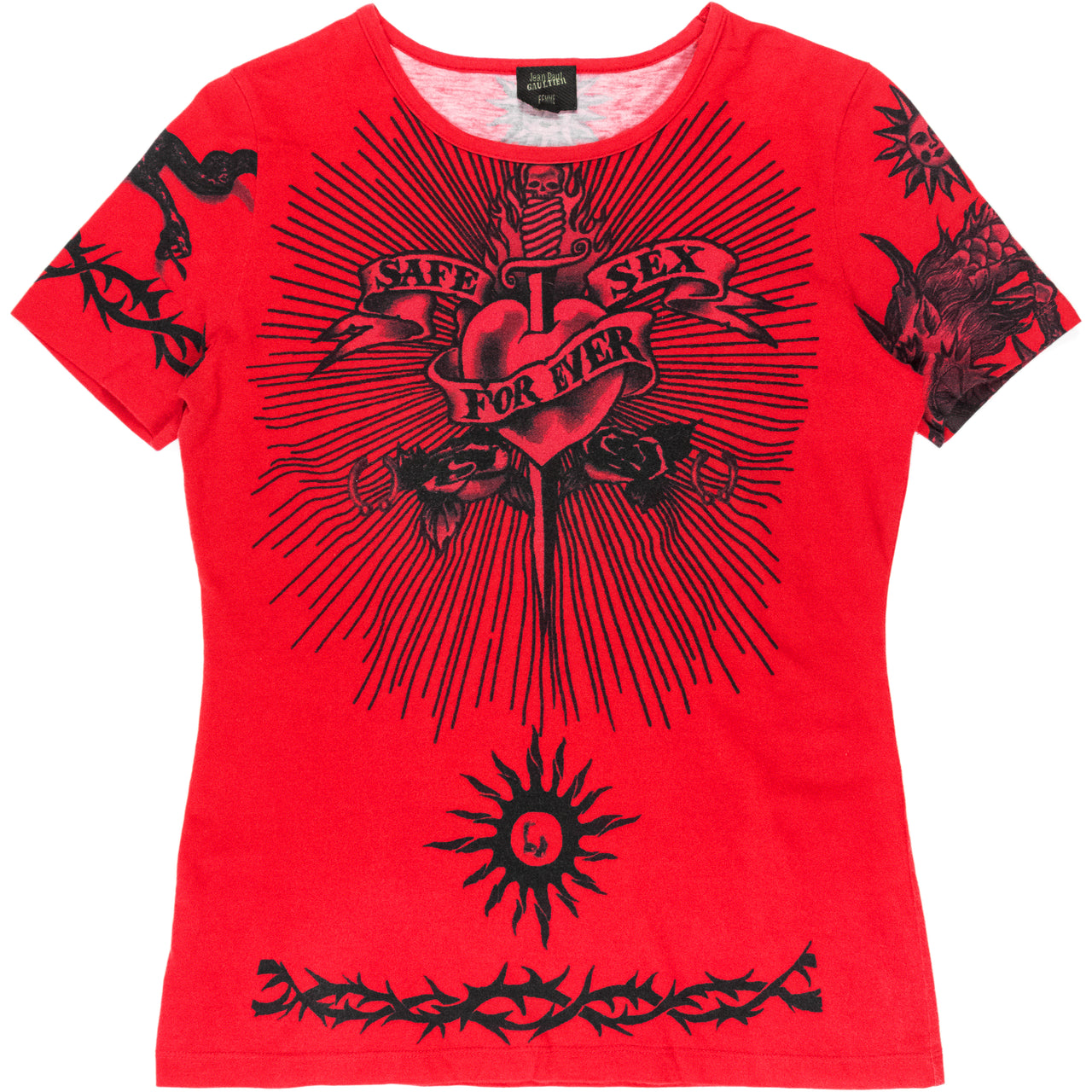 Jean Paul Gaultier Red "Safe Sex Forever" Tee - SS96