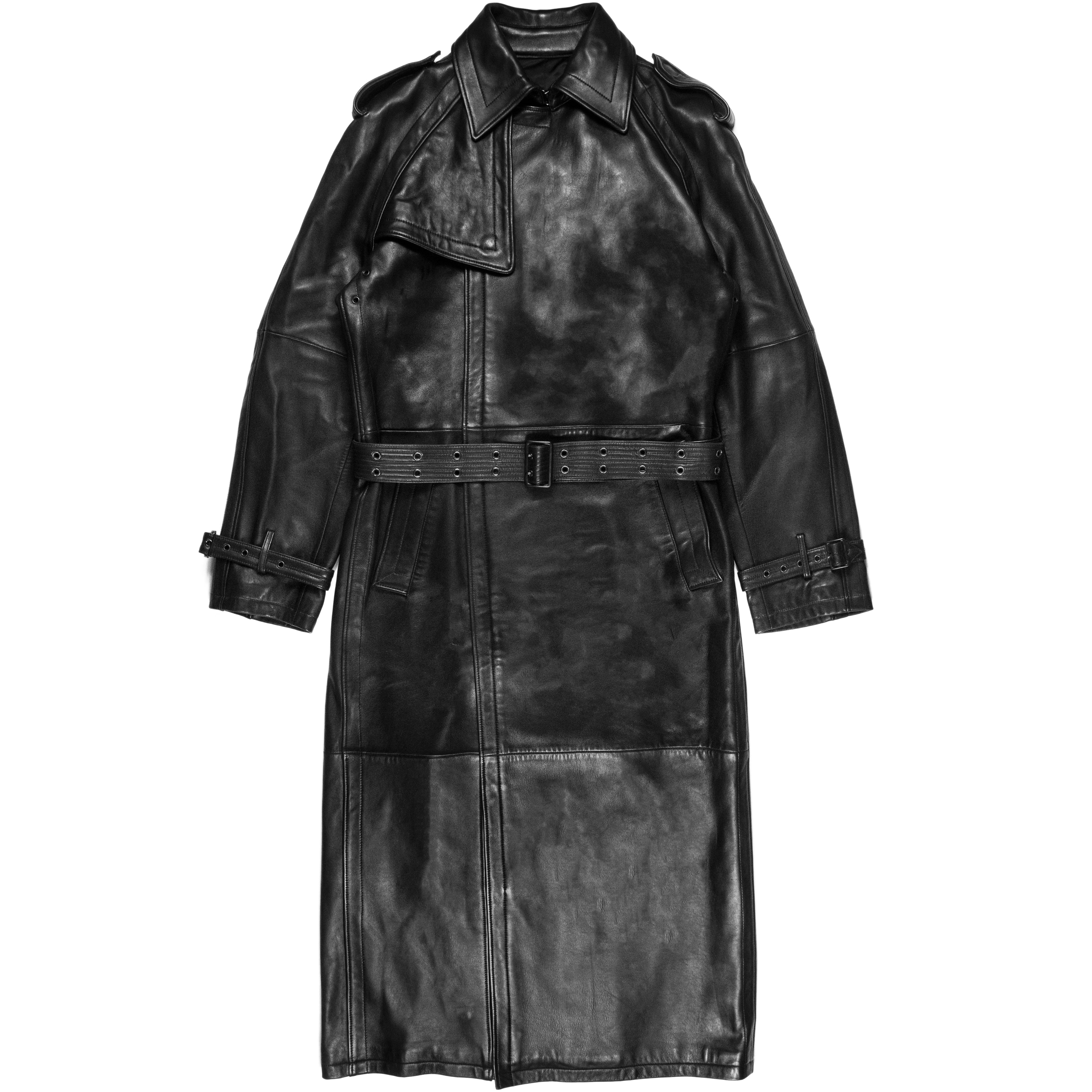 Jean Paul Gaultier Runway Leather Trench Coat - SILVER LEAGUE