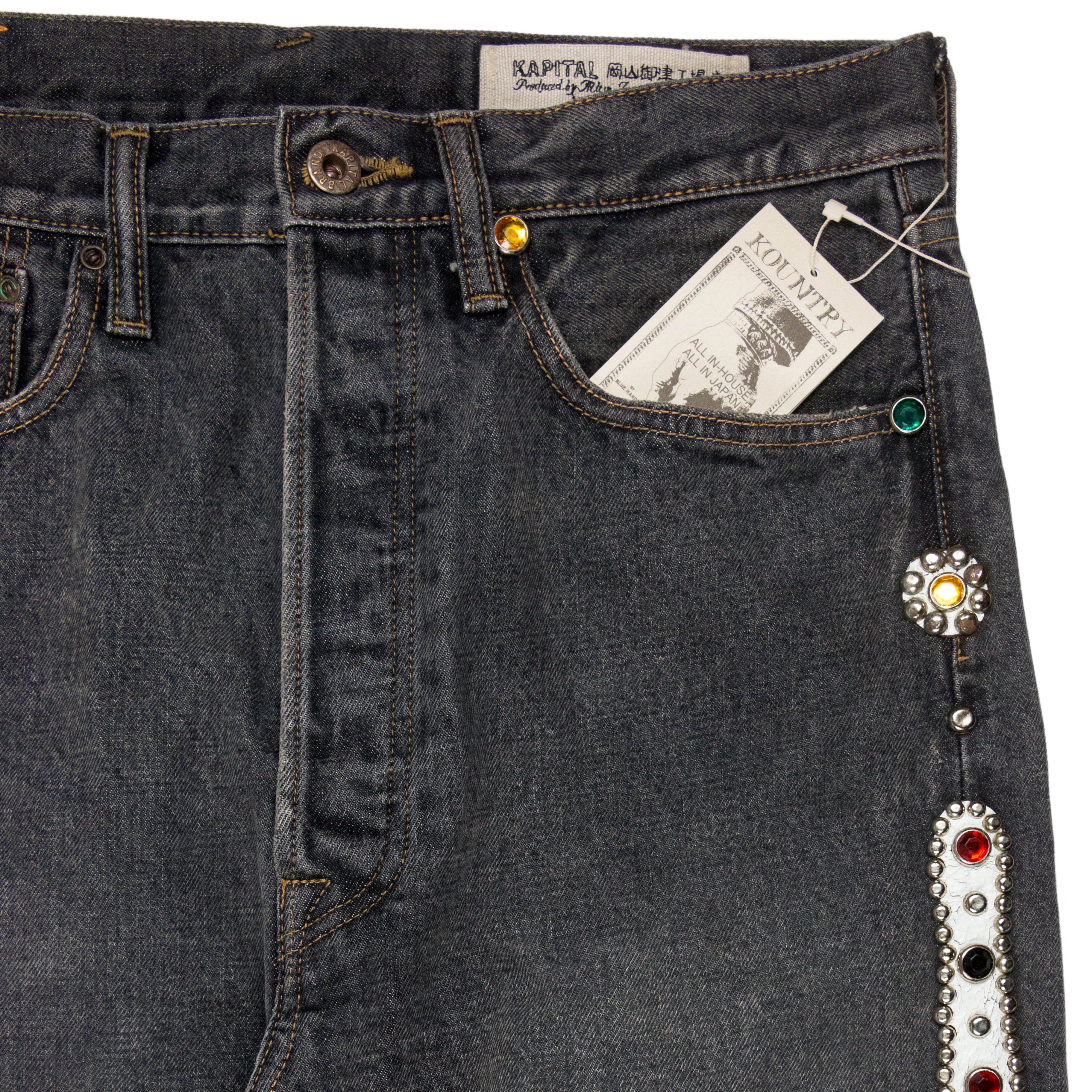 Kapital Kountry Embellished Jeans - SILVER LEAGUE