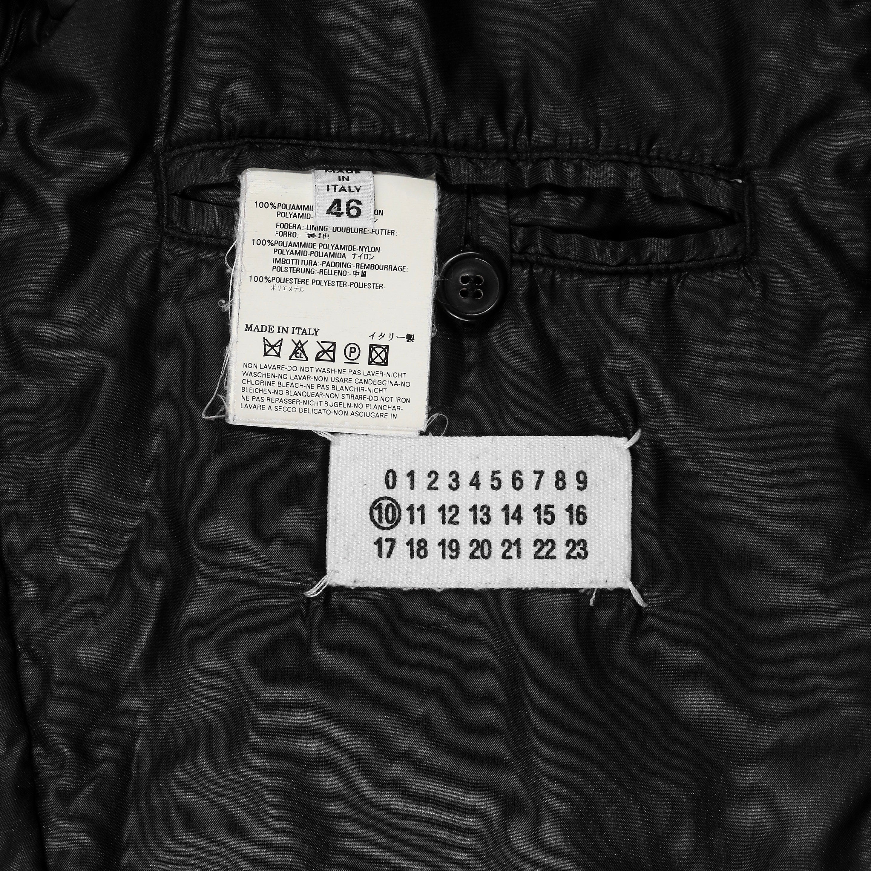 Maison Martin Margiela High Neck Contrast Stitched Nylon Jacket