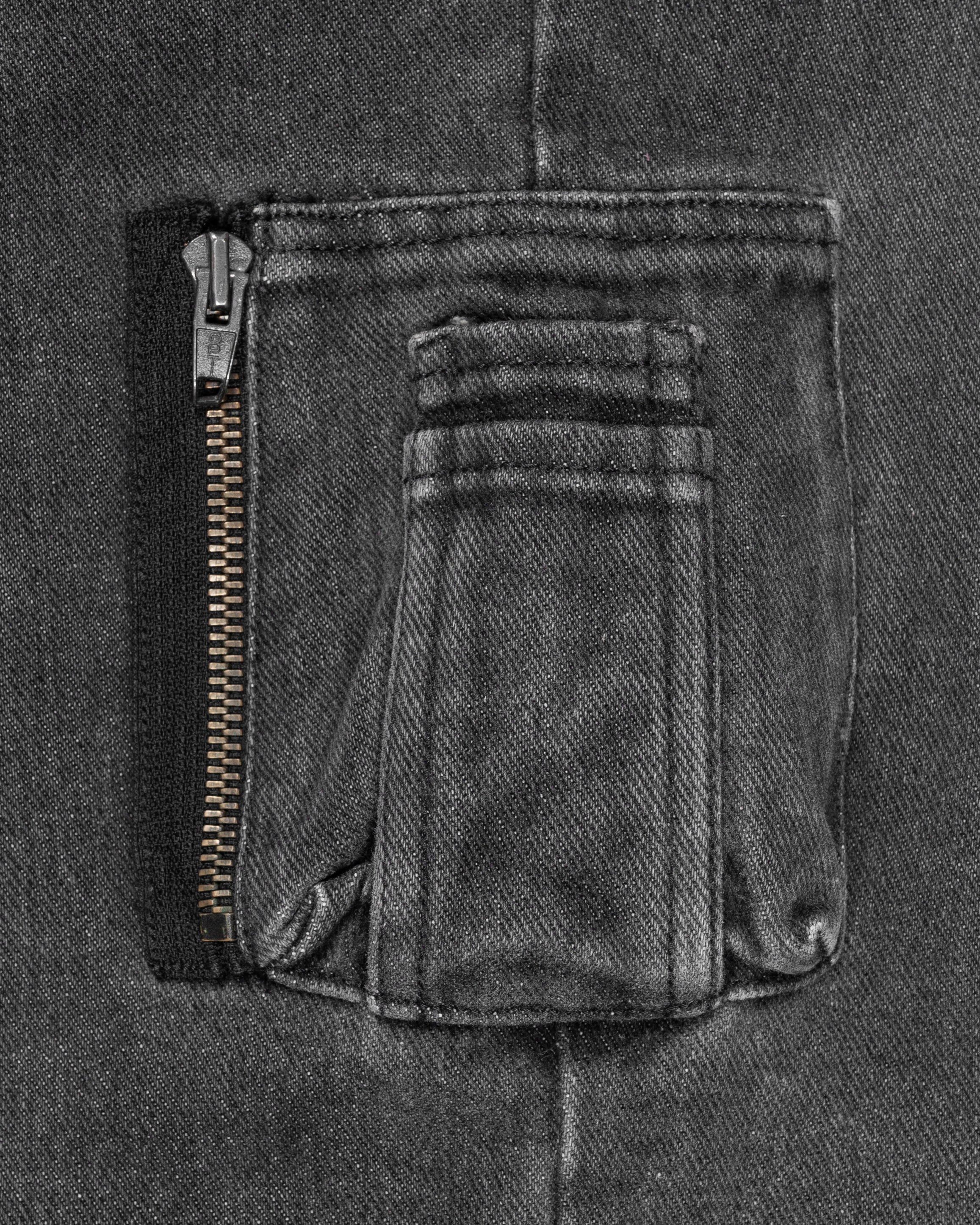 Raf Simons Charcoal Grey Cargo Pocket Jeans - AW04 “Waves